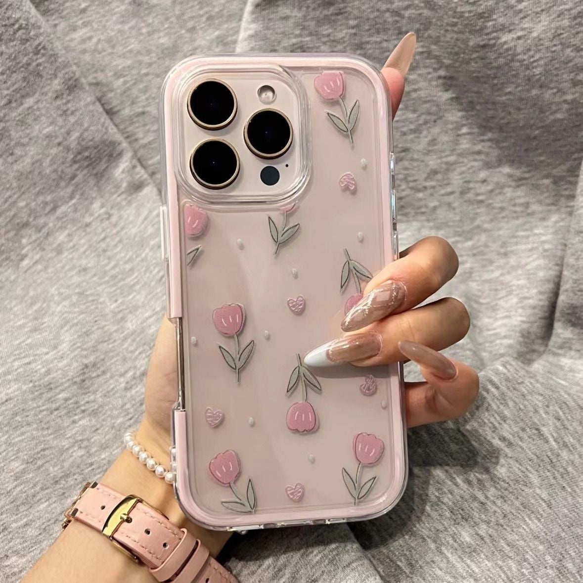 Blush Tulip Clear Case