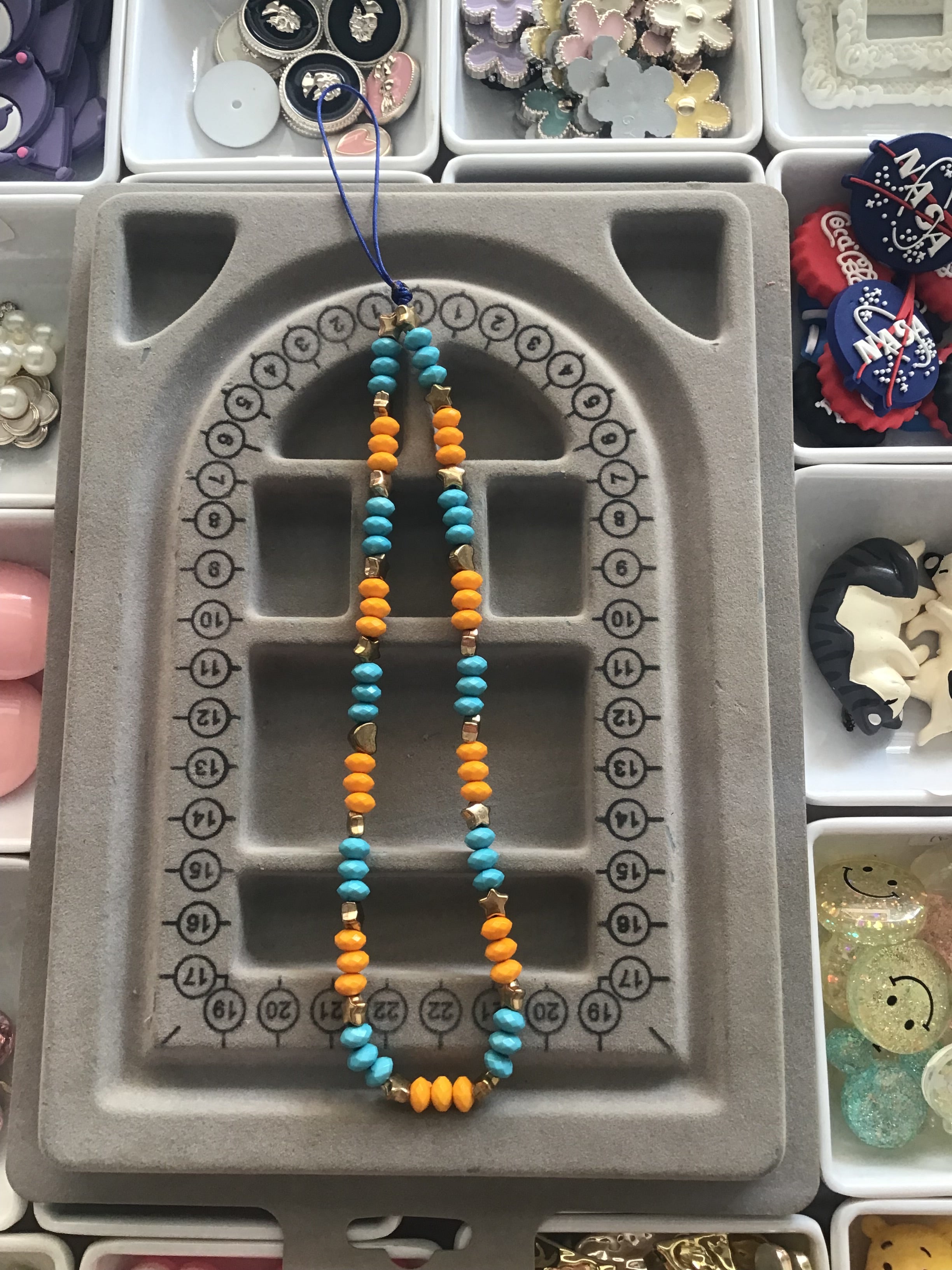Orange & Blue Phone Charm