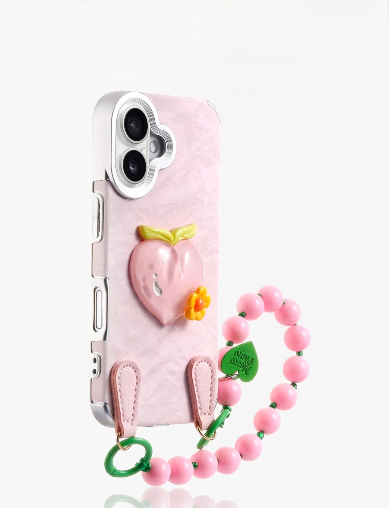 Pink Dot apple case with charm For Iphone