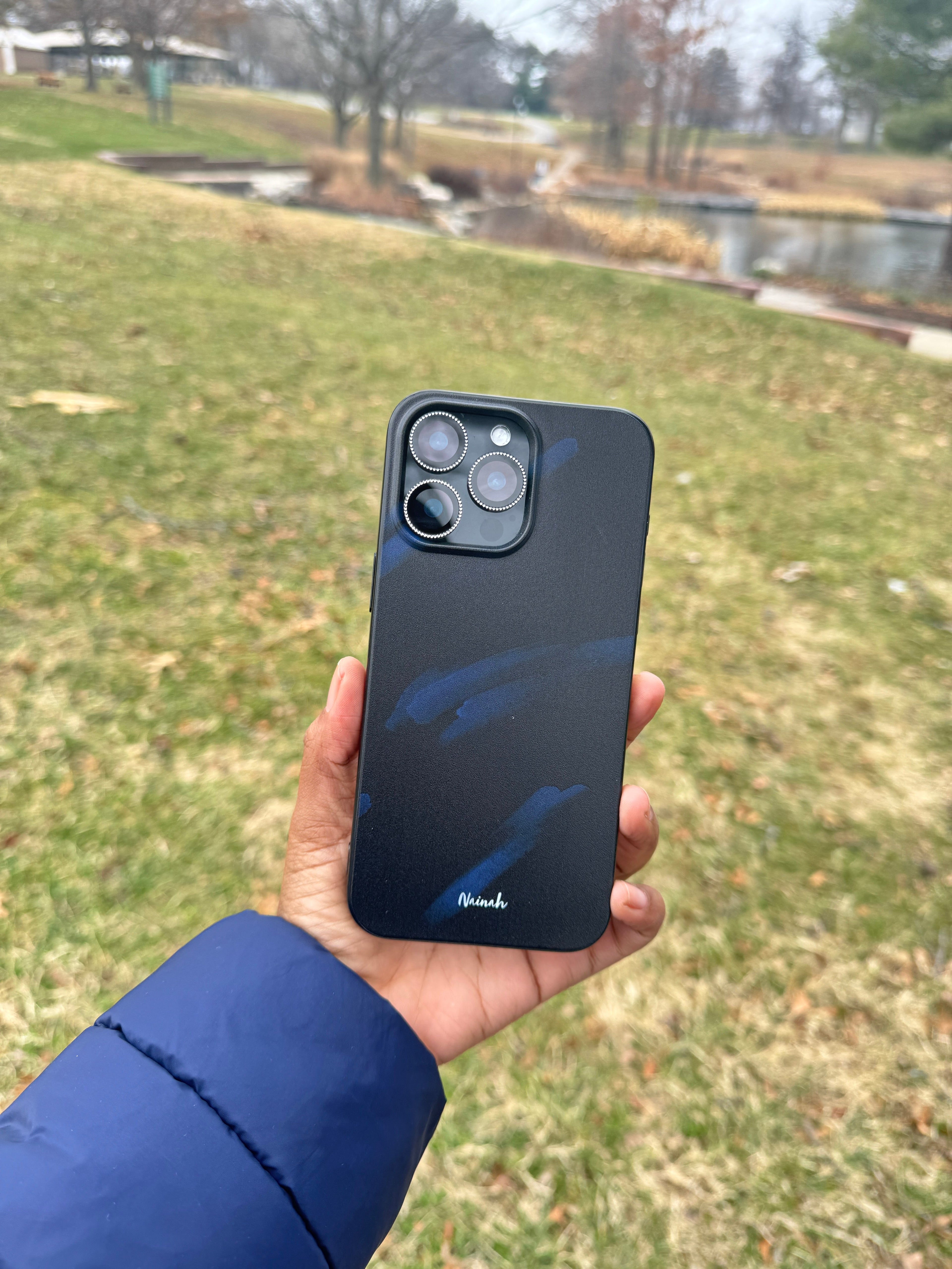 Blue Watercolor Brush Case For iPhones