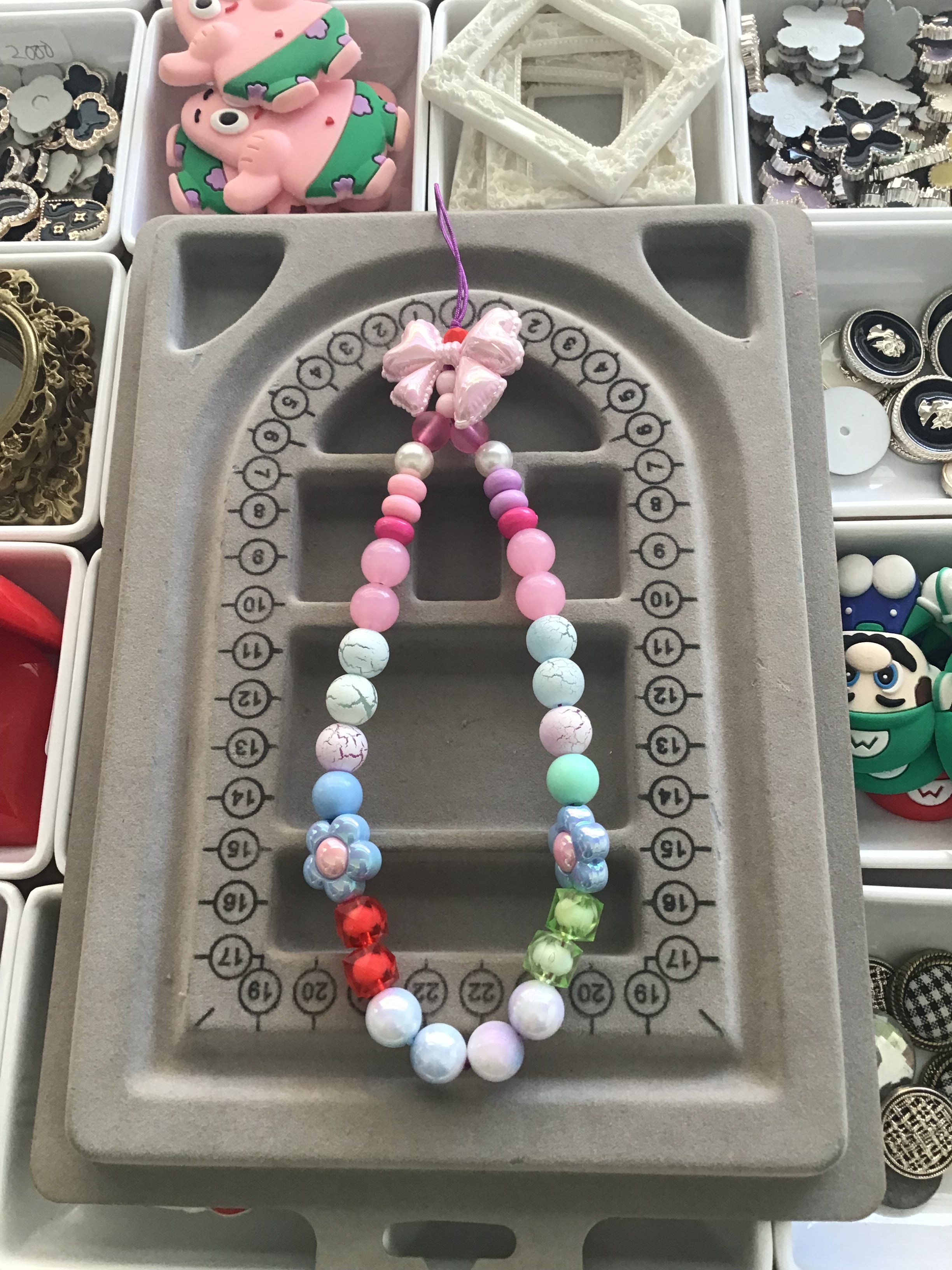 Colorful Bow Phone Charm