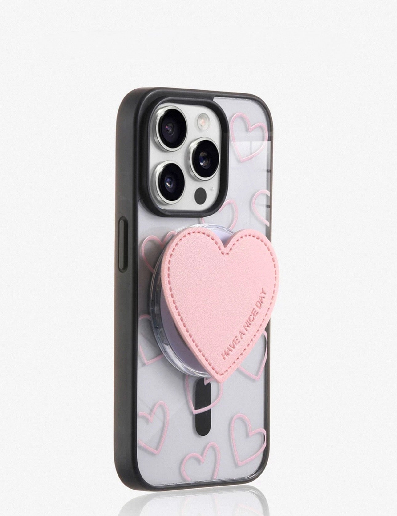 Pre-Order Transparent pink heart case For Iphone