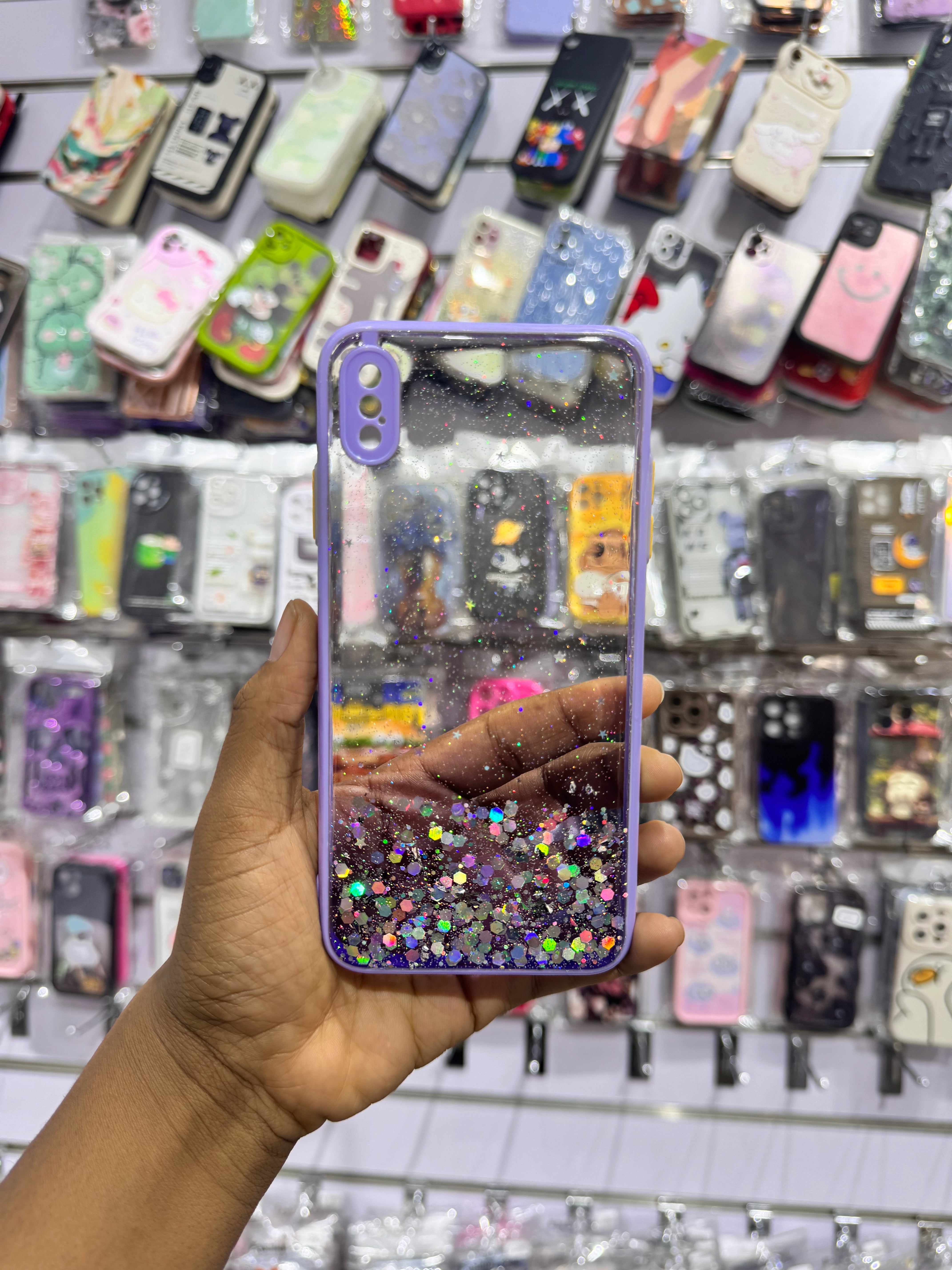 Purple Glitter Case For IPhone