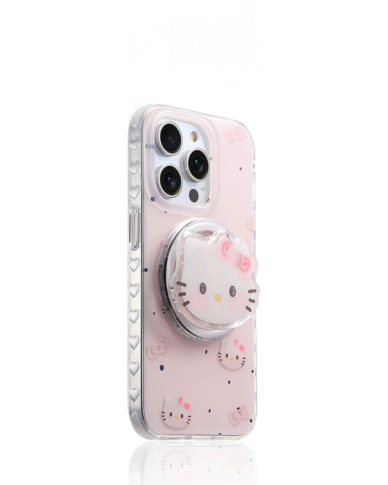 Pink Kitty Grip Case For Iphones