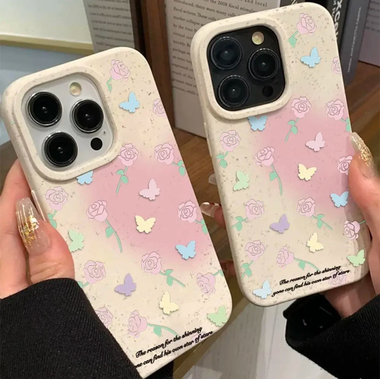 Butterfly rose flower case For Iphone