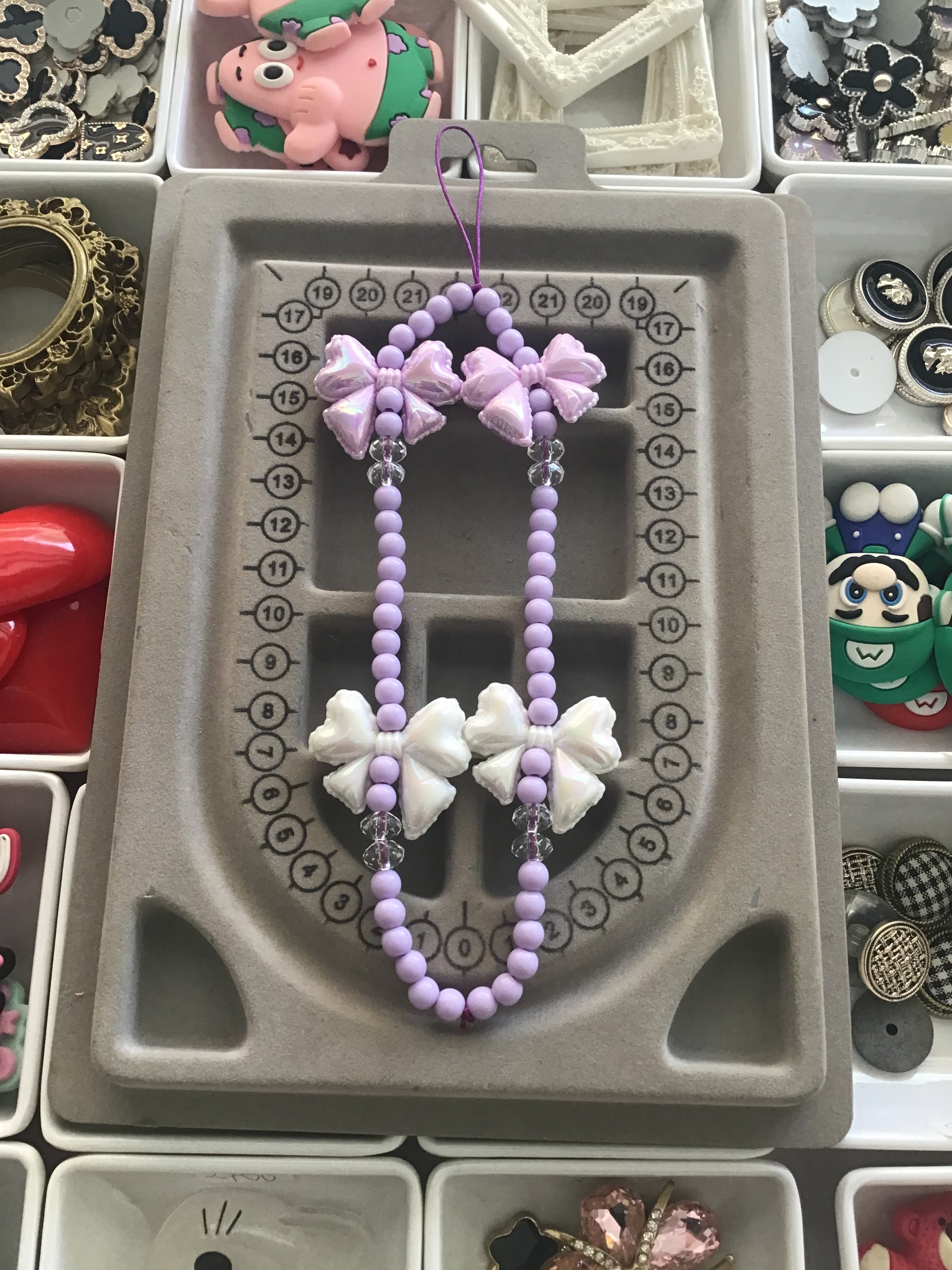 Purple bow Phone Charm