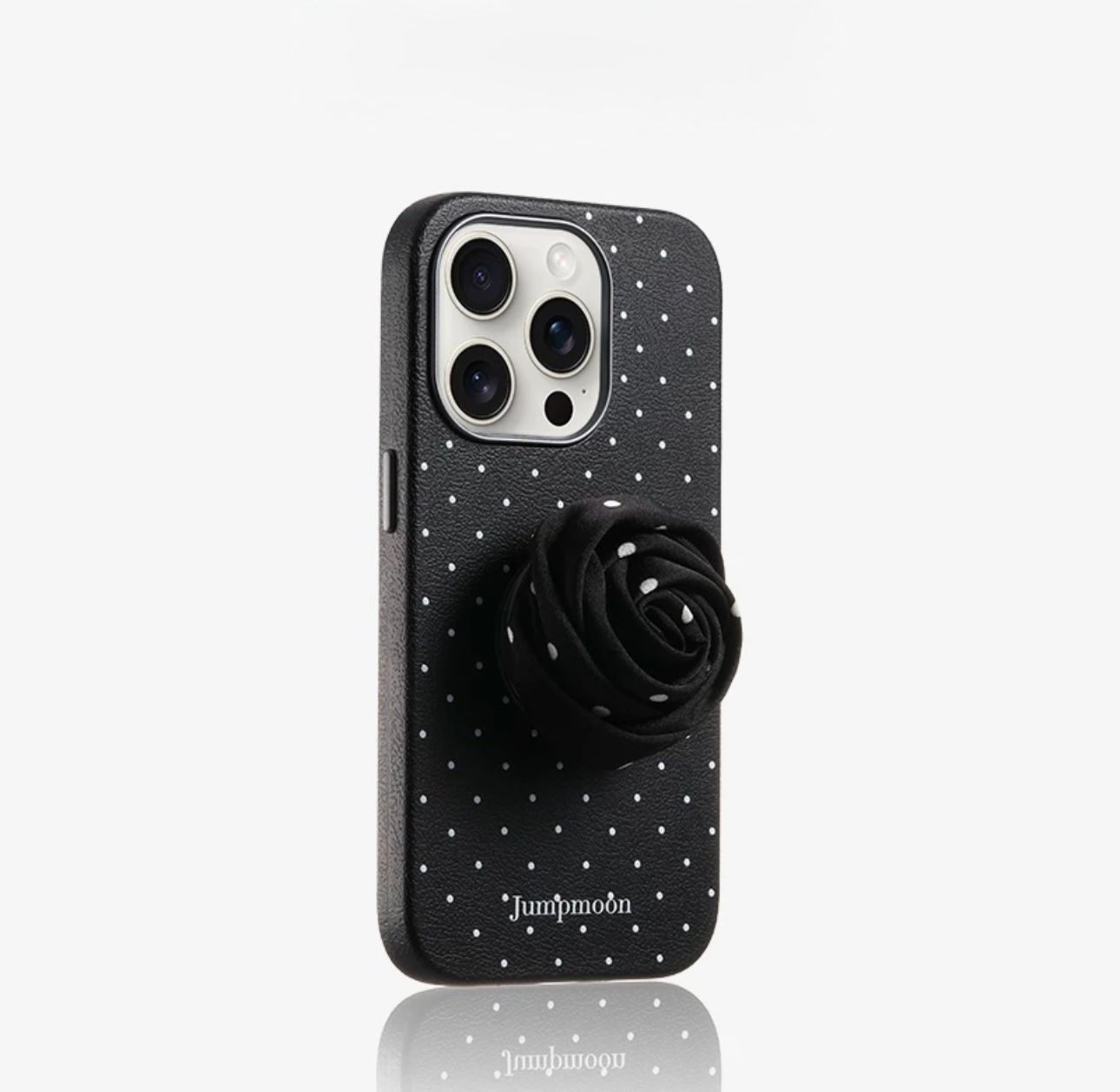 smooth black leather case with grip For Iphone