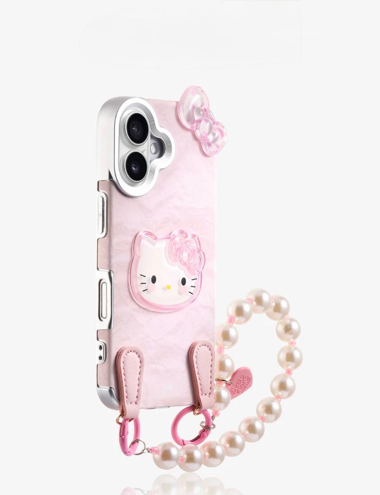 Pink case with Dot bear and charm For Iphone
