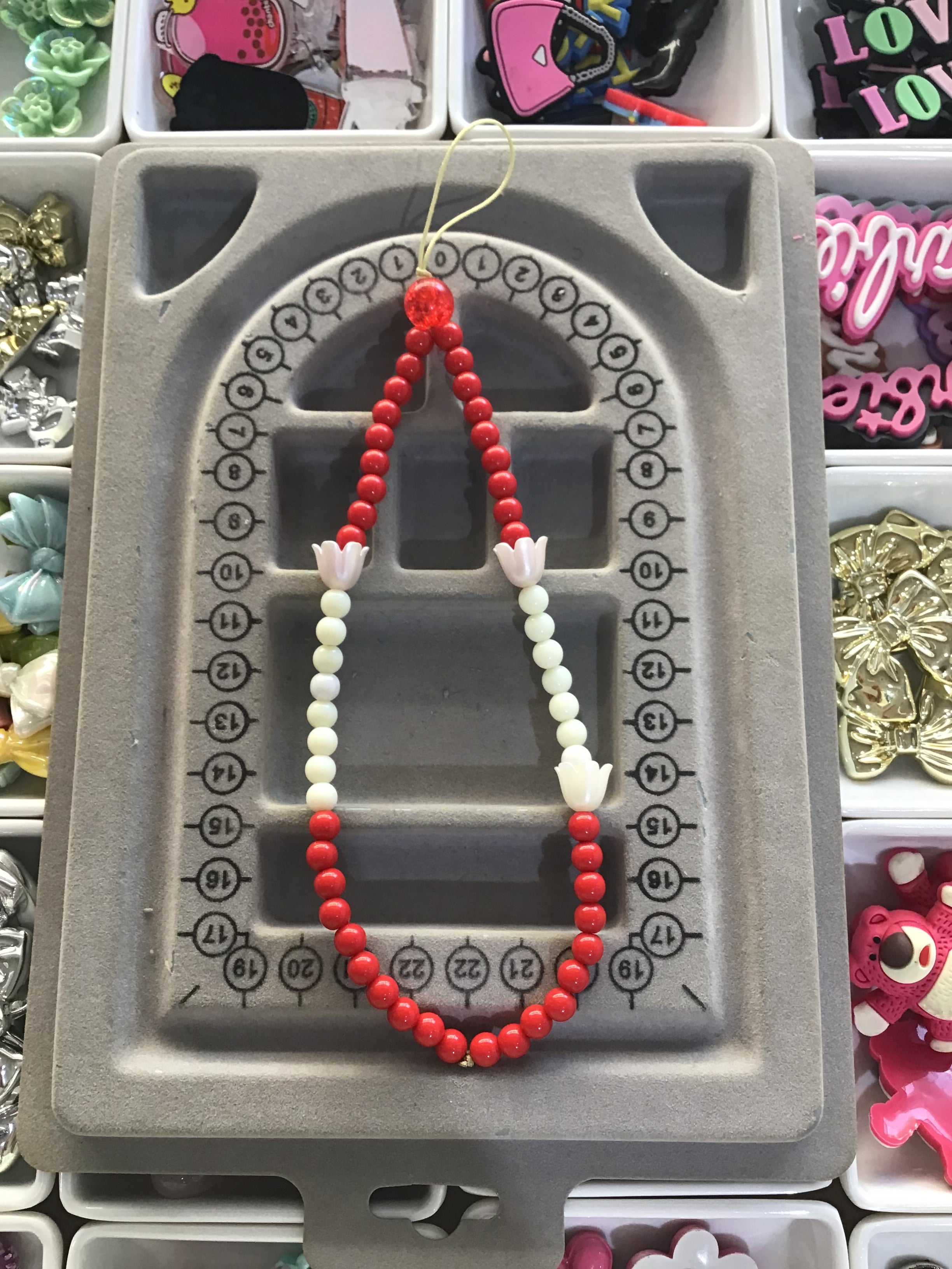 Red & White Phone charm