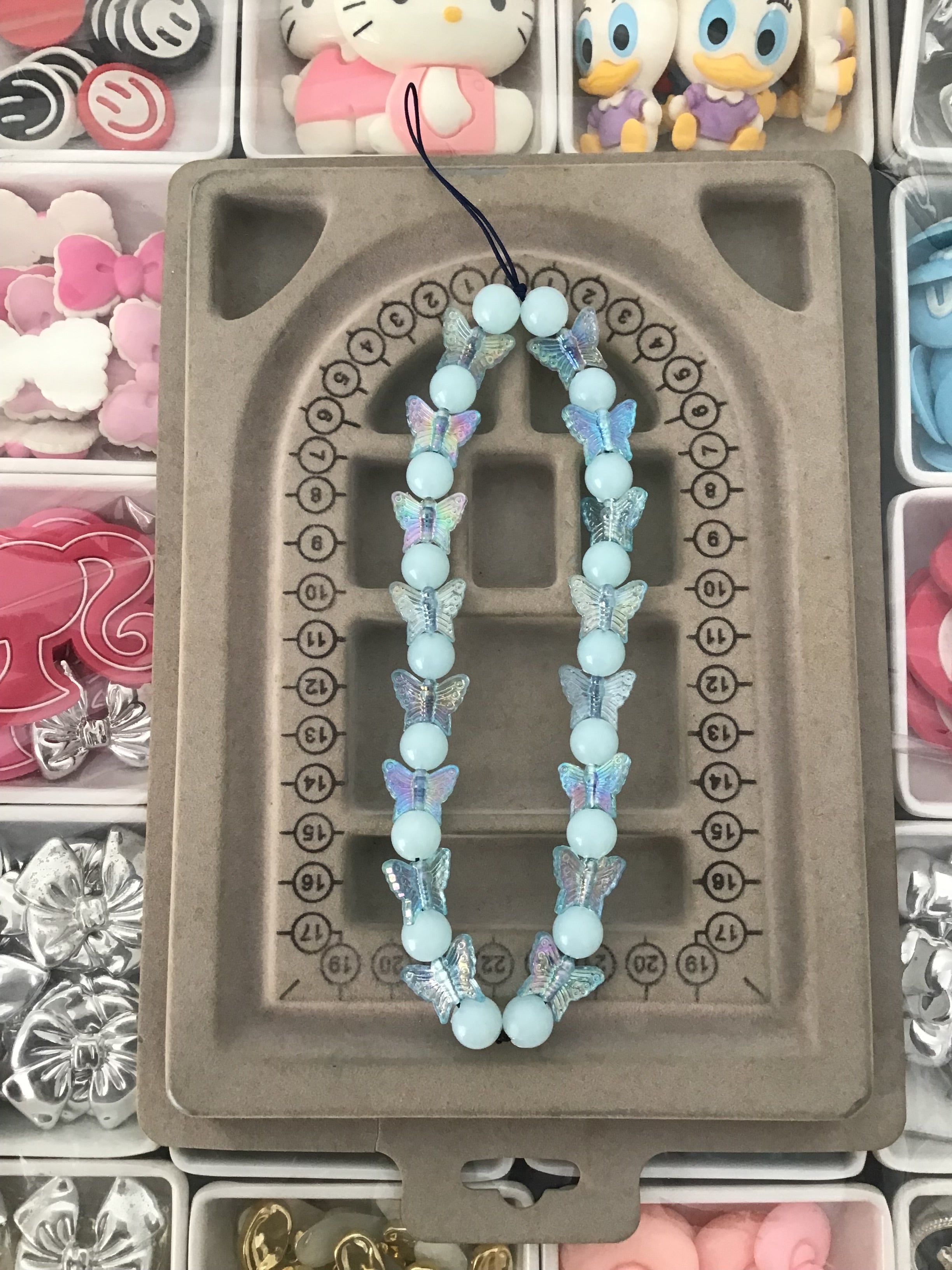 Blue Butterfly Phone Charm