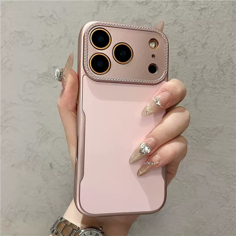 Pink camera protection case for iPhones