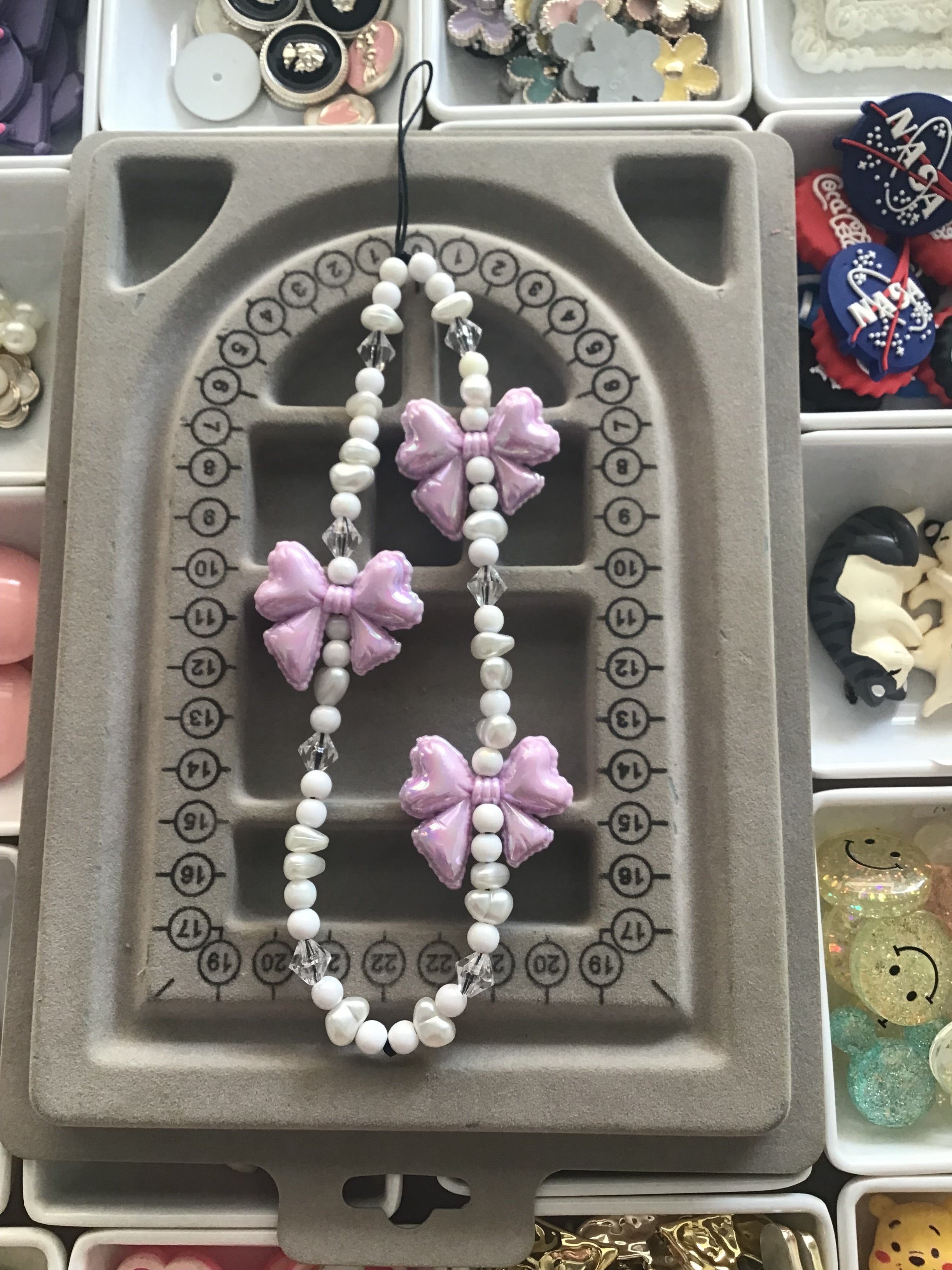 Pink Butterfly Phone Charm