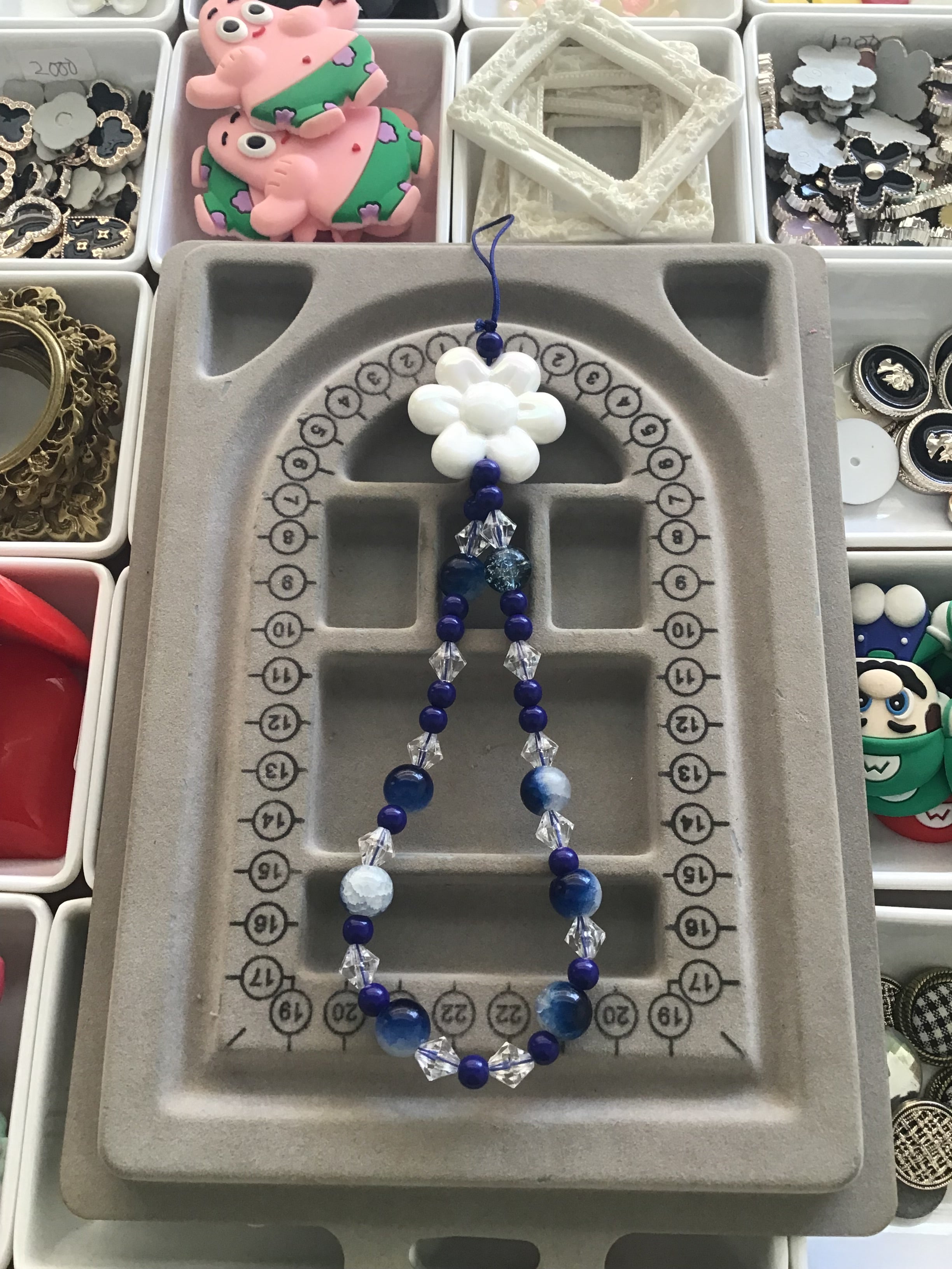 White flower Phone Charm