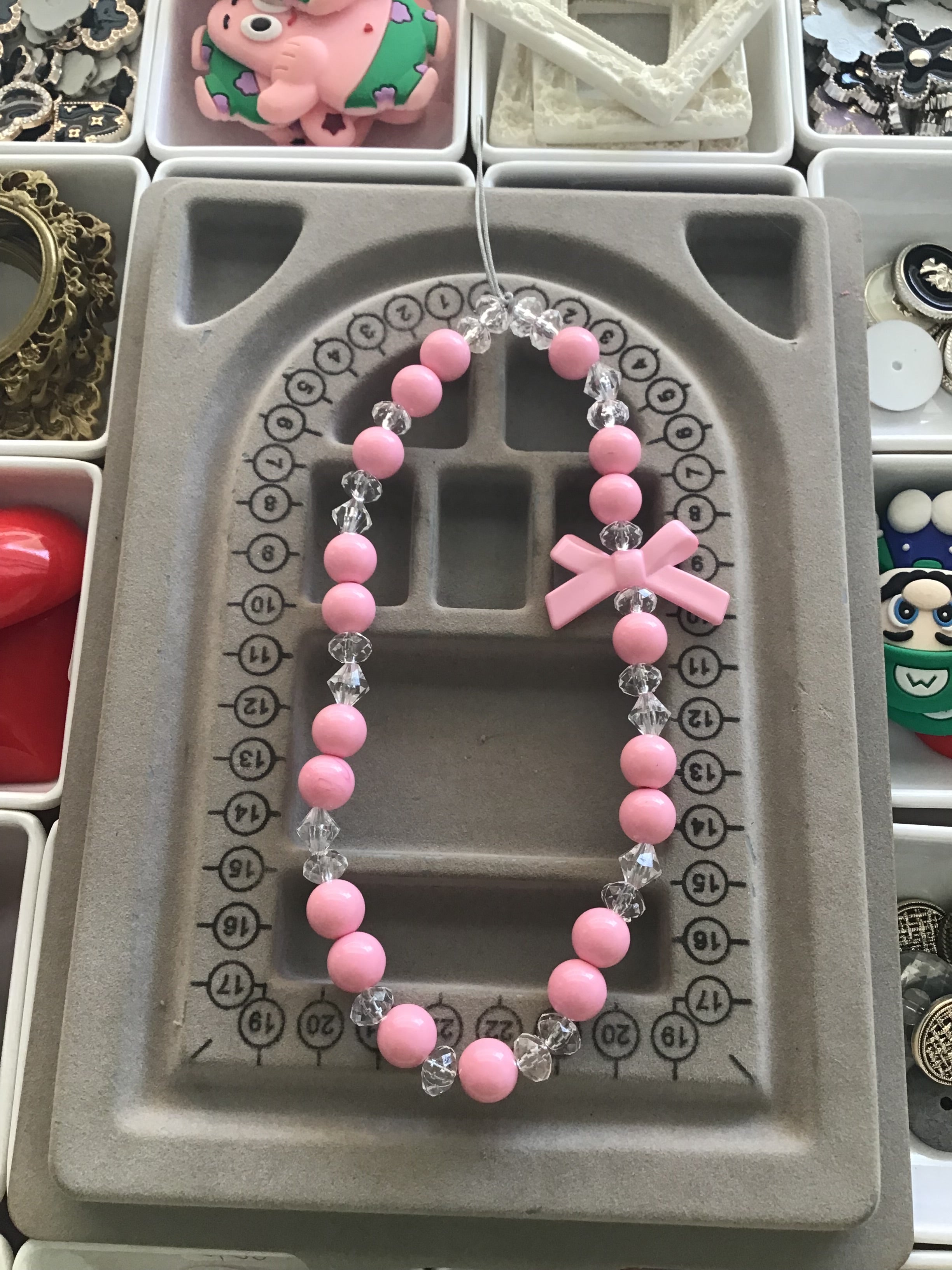 Pink Bow Phone Charm