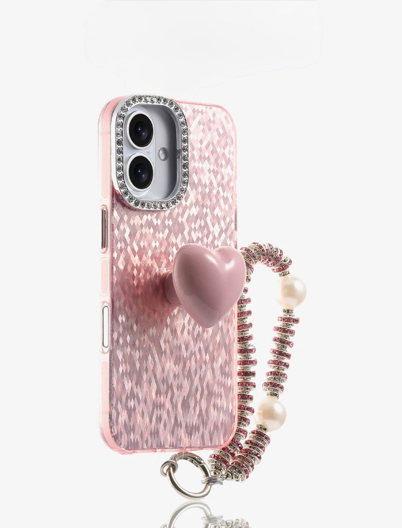 Pre-Order Pink Heart Grip Case With Strap
