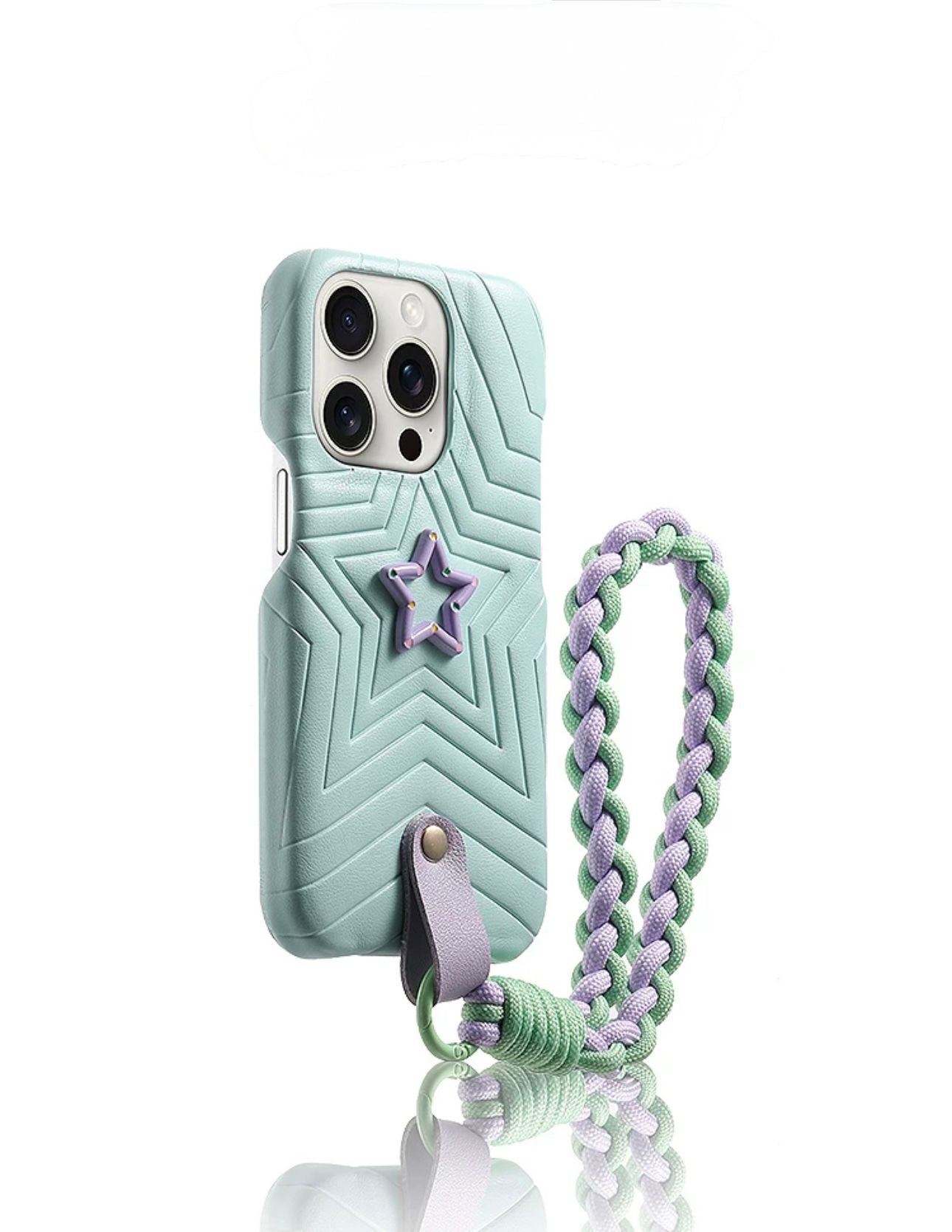 teal case and dot star with charm For Iphone