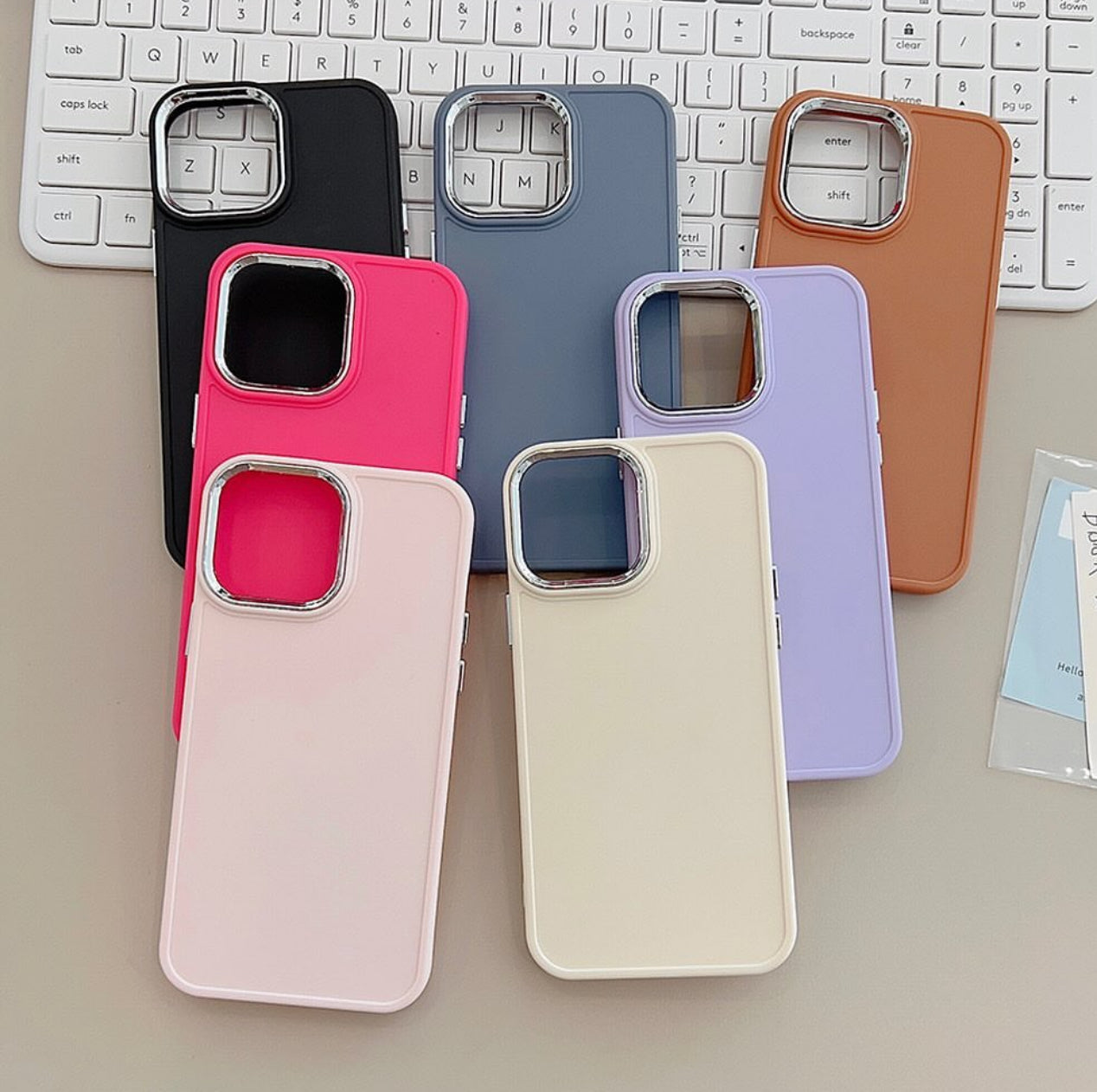 Candy Color Silver Camera Case For IPhone