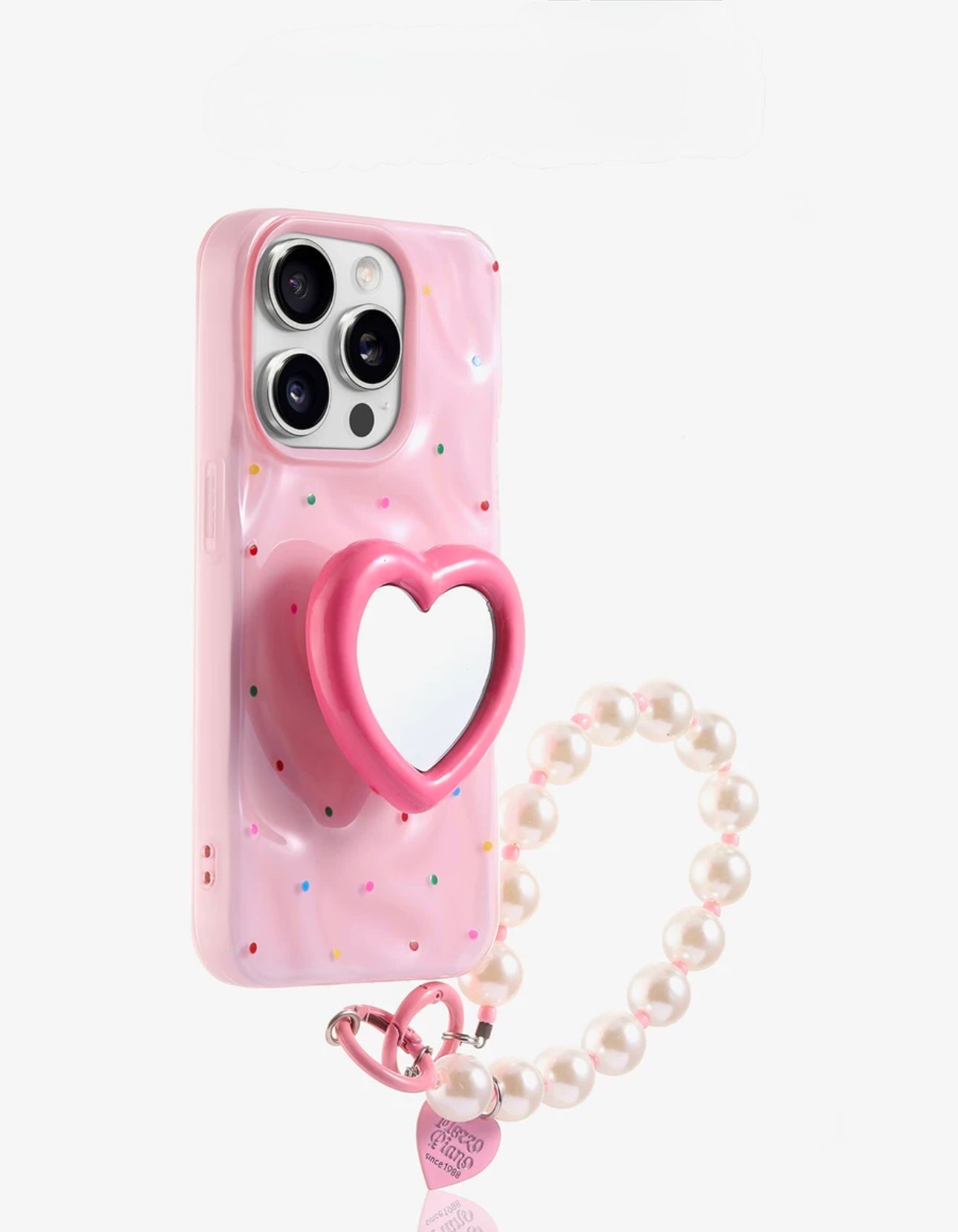Pre-Order Pink polka dot Case with Charm For iphones