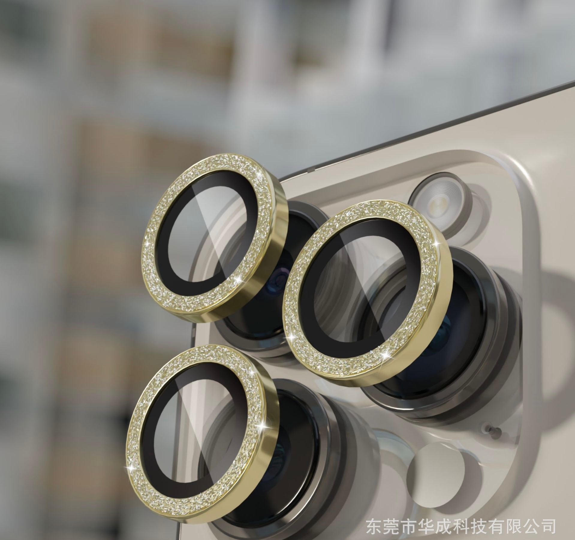 Gold Shiny Dark Purple Camera lens For iPhone