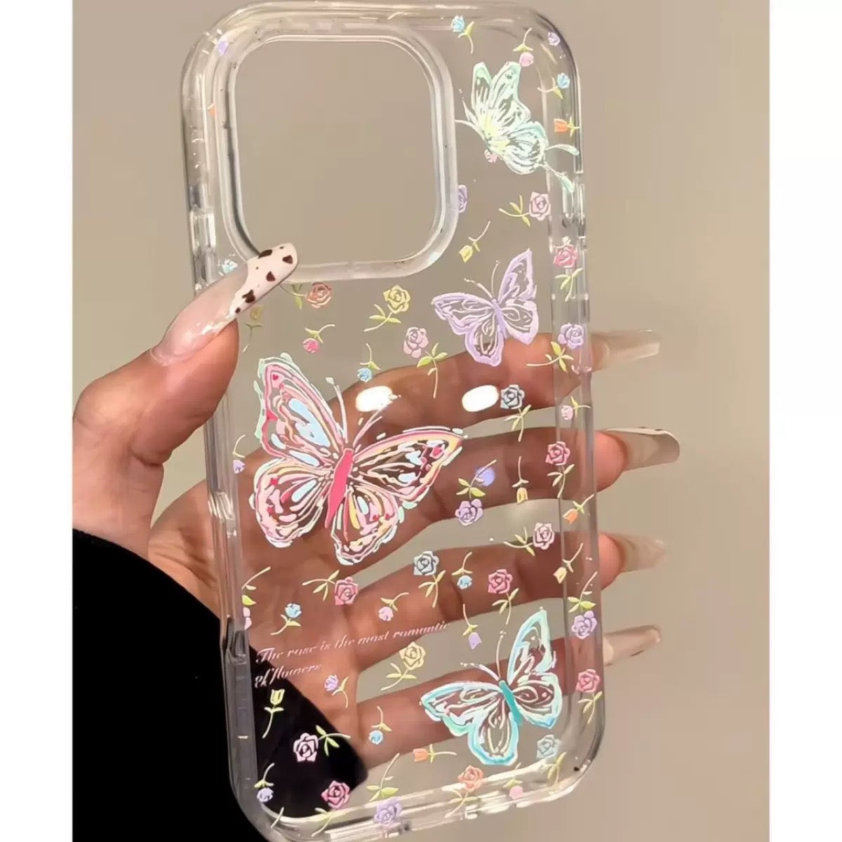 Hand-painted colorful line butterfly iPhone Case For IPhones