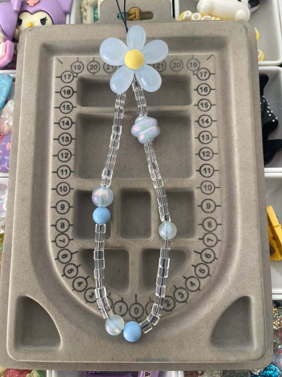 Blue Flower Phone Charm