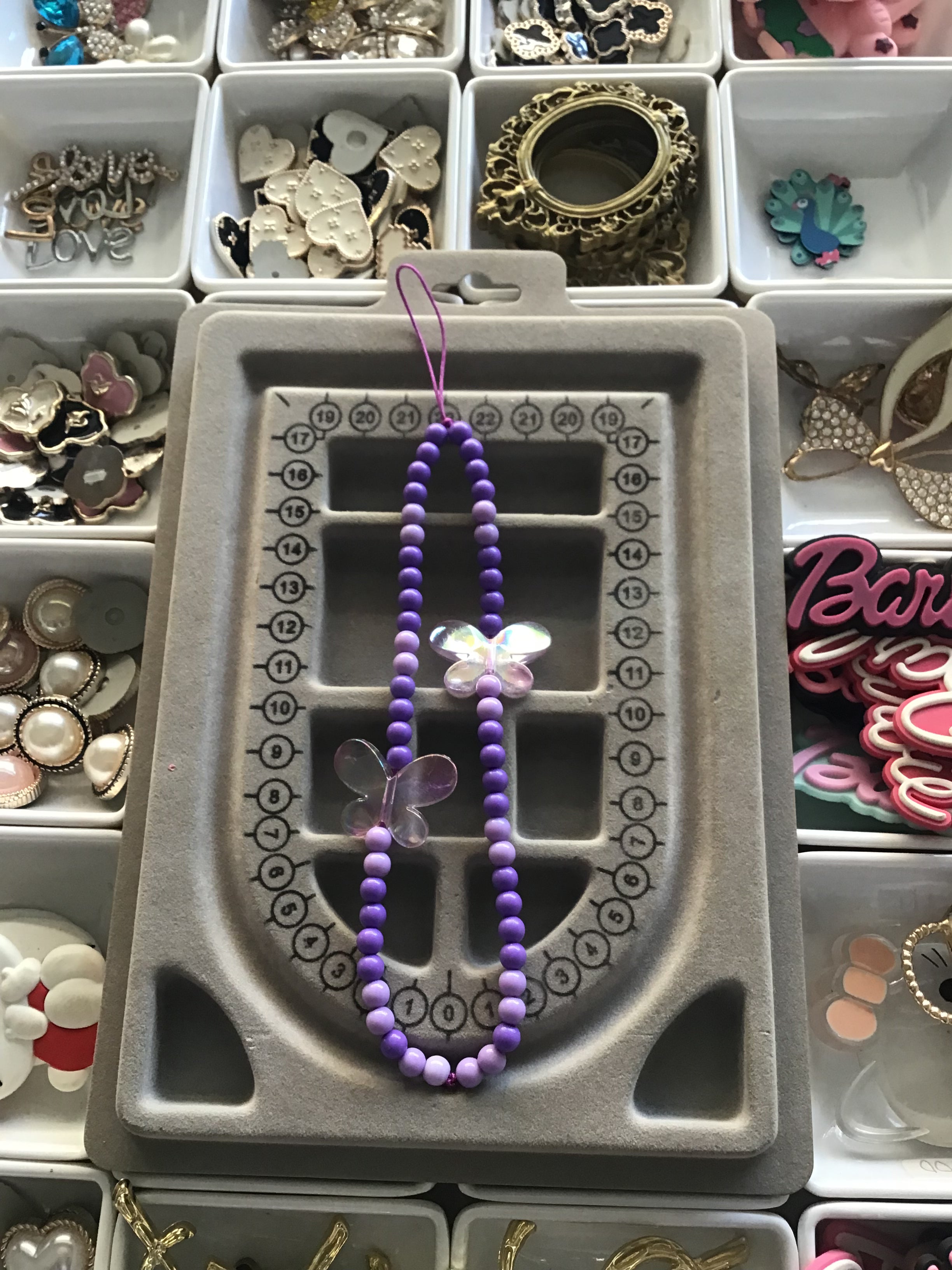 Purple phone charm