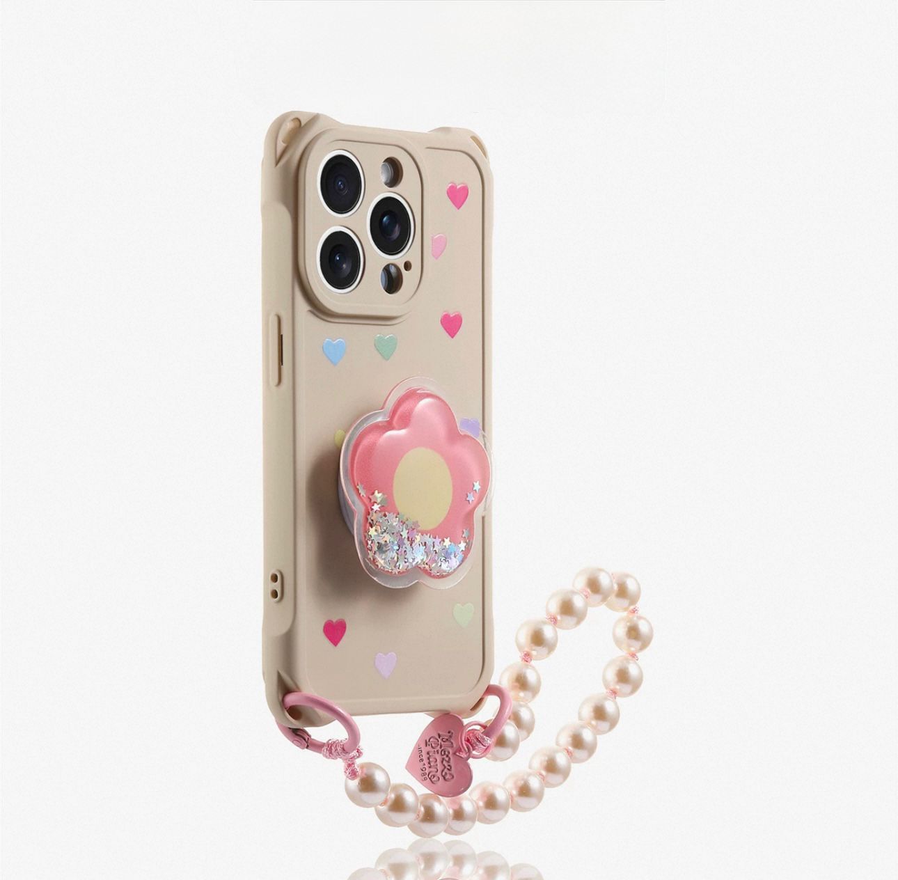 Pre-Order nude Case with pink grip For IPhone