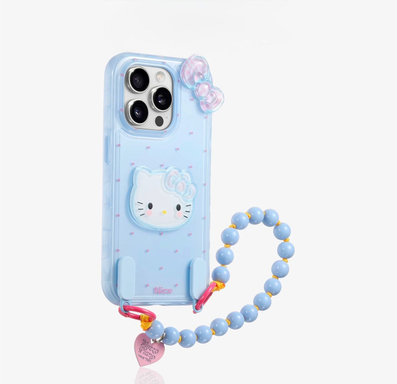 Transperent polka case with bow For Iphone