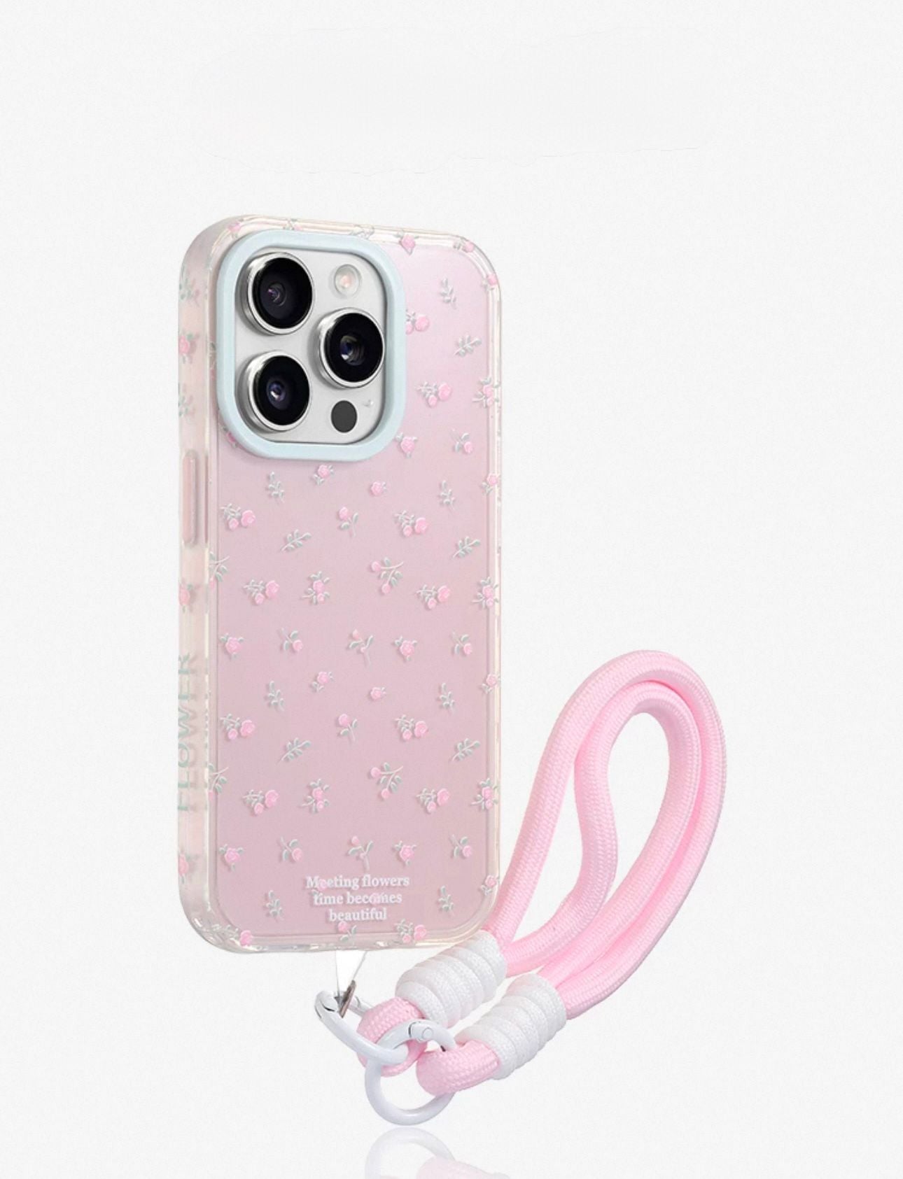 Pre-Order pink flower Case with charm For IPhone