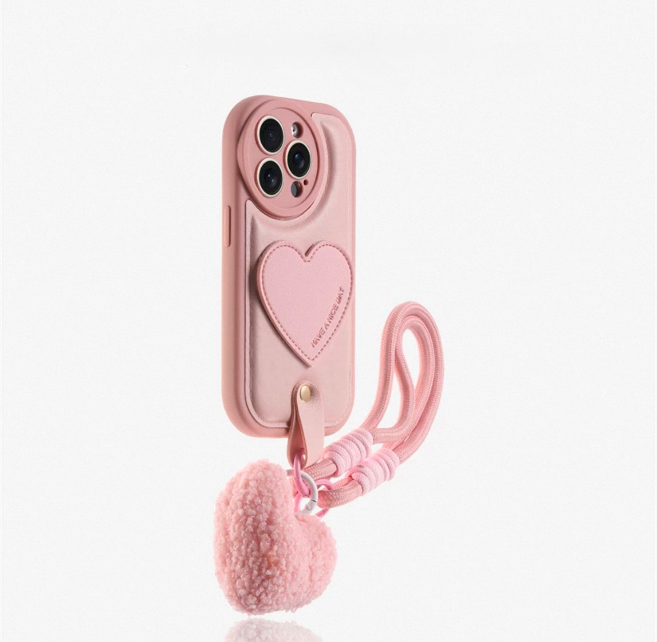 Pre-Order pink heart case with pink charm For IPhone