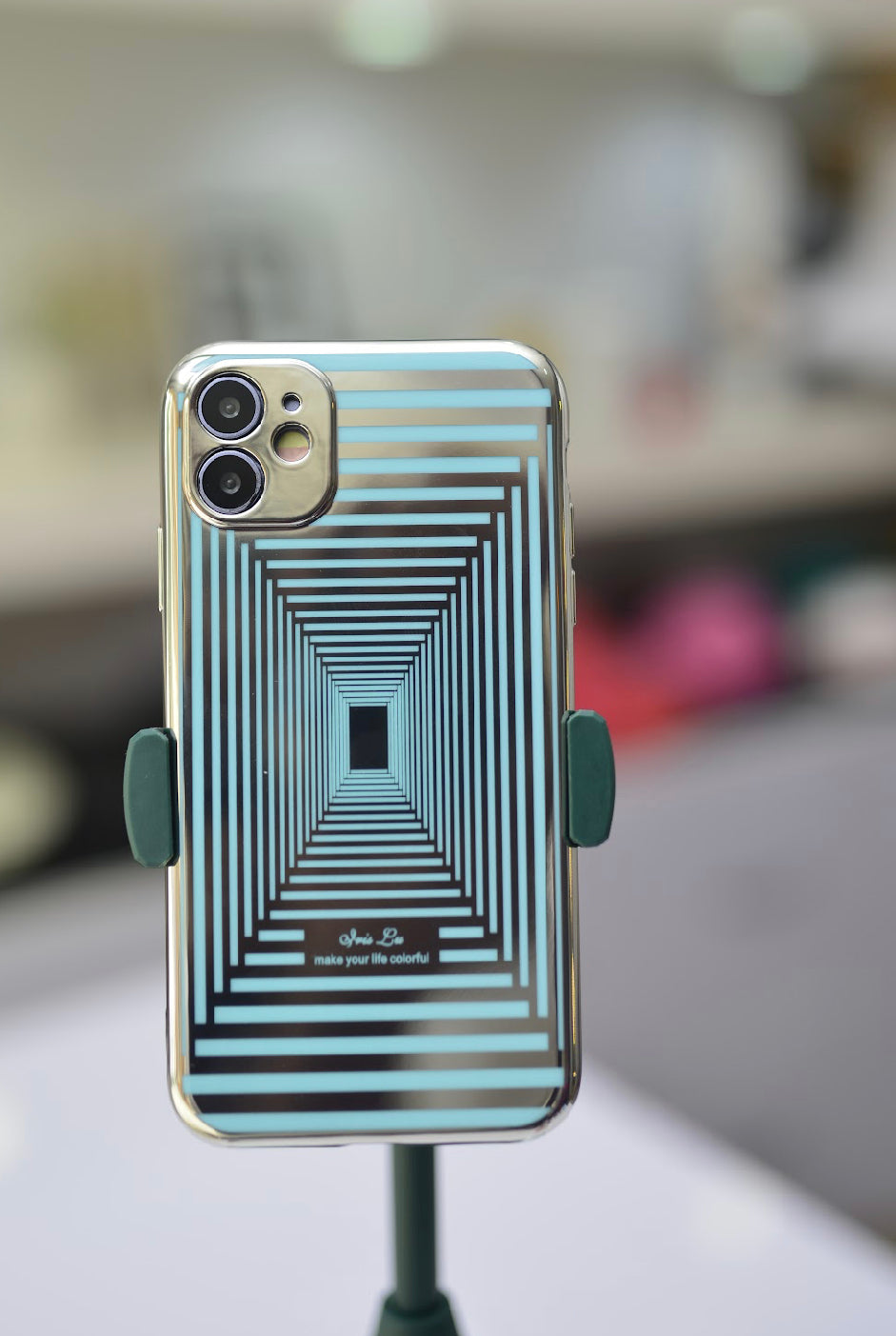Blue Illusion Geometry Case For iPhone 11