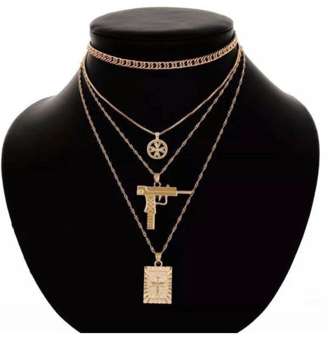 4pc Non- tarnish Pendant Necklace