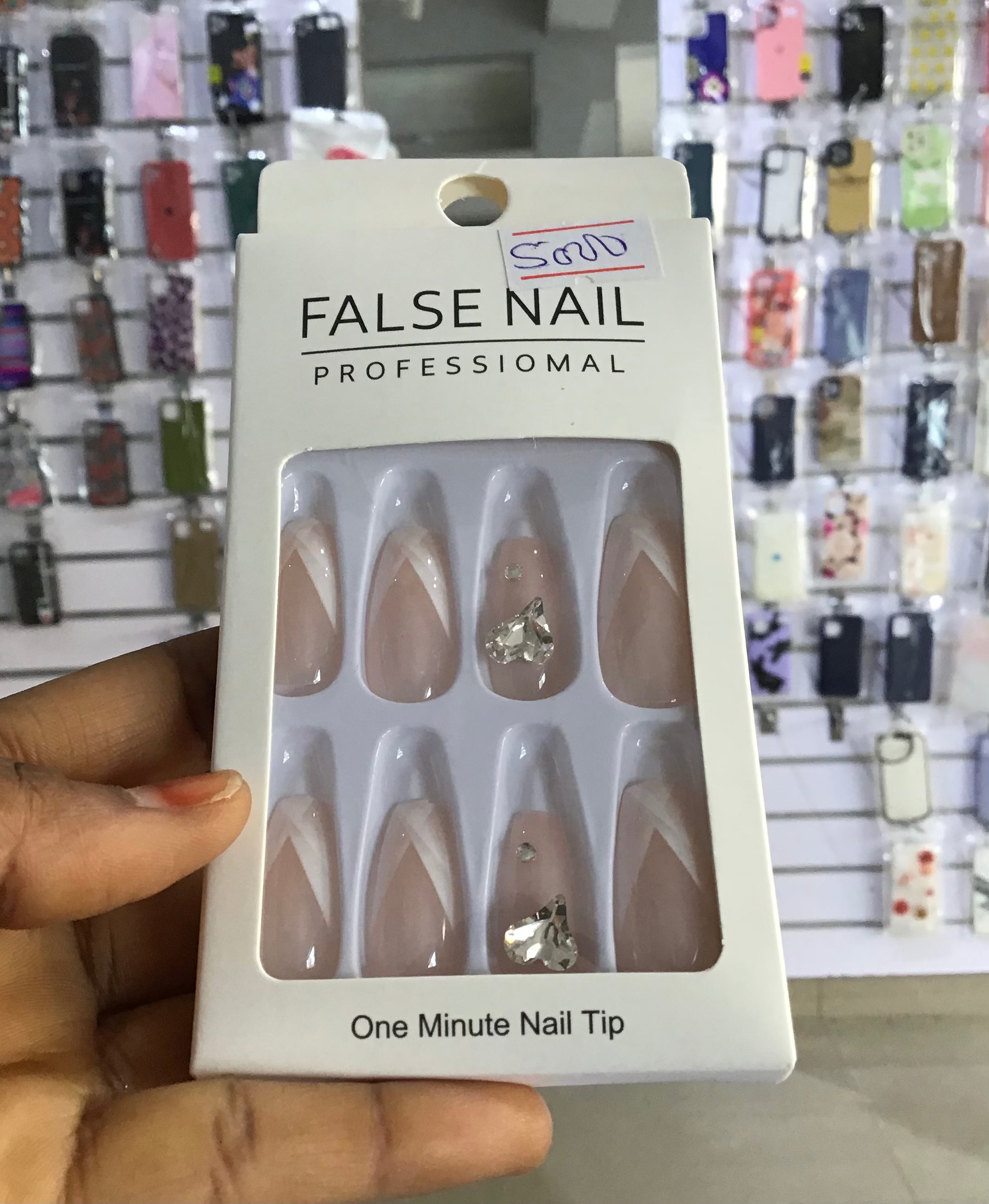 Heart Glitter Press On Nails