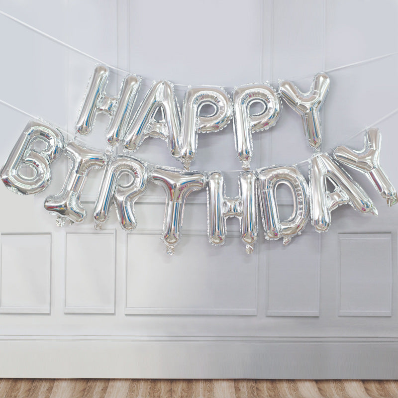 Silver Happy Birthday Ballon