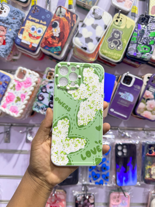 Green flowers love Case For IPhones