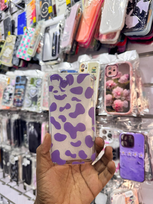 Transparent purple print case for iPhones