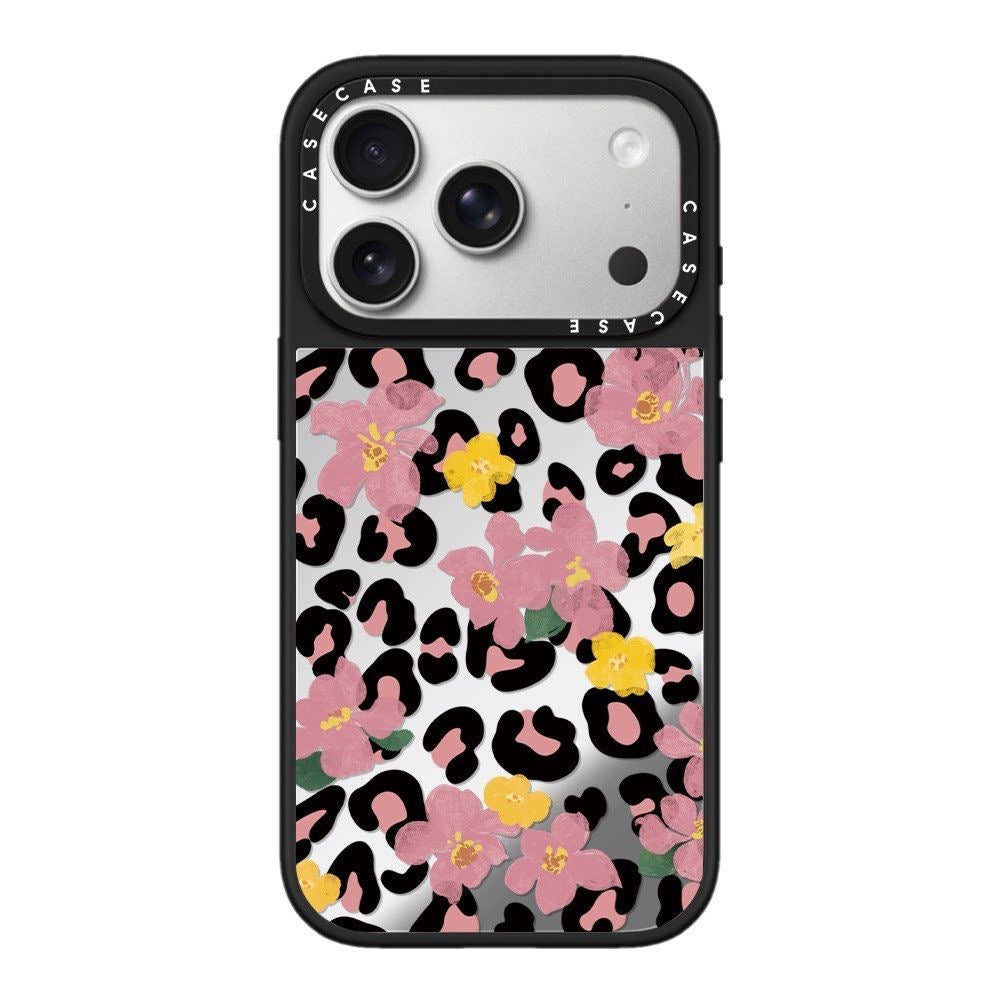 Leopard oil paint watercolor floral case for iPhones
