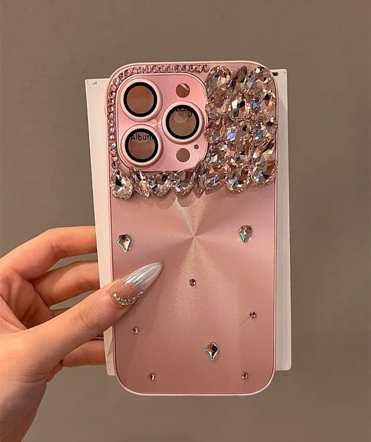 Pre-Order Pink Aurora Silver Dotted Diamond Case for iPhones