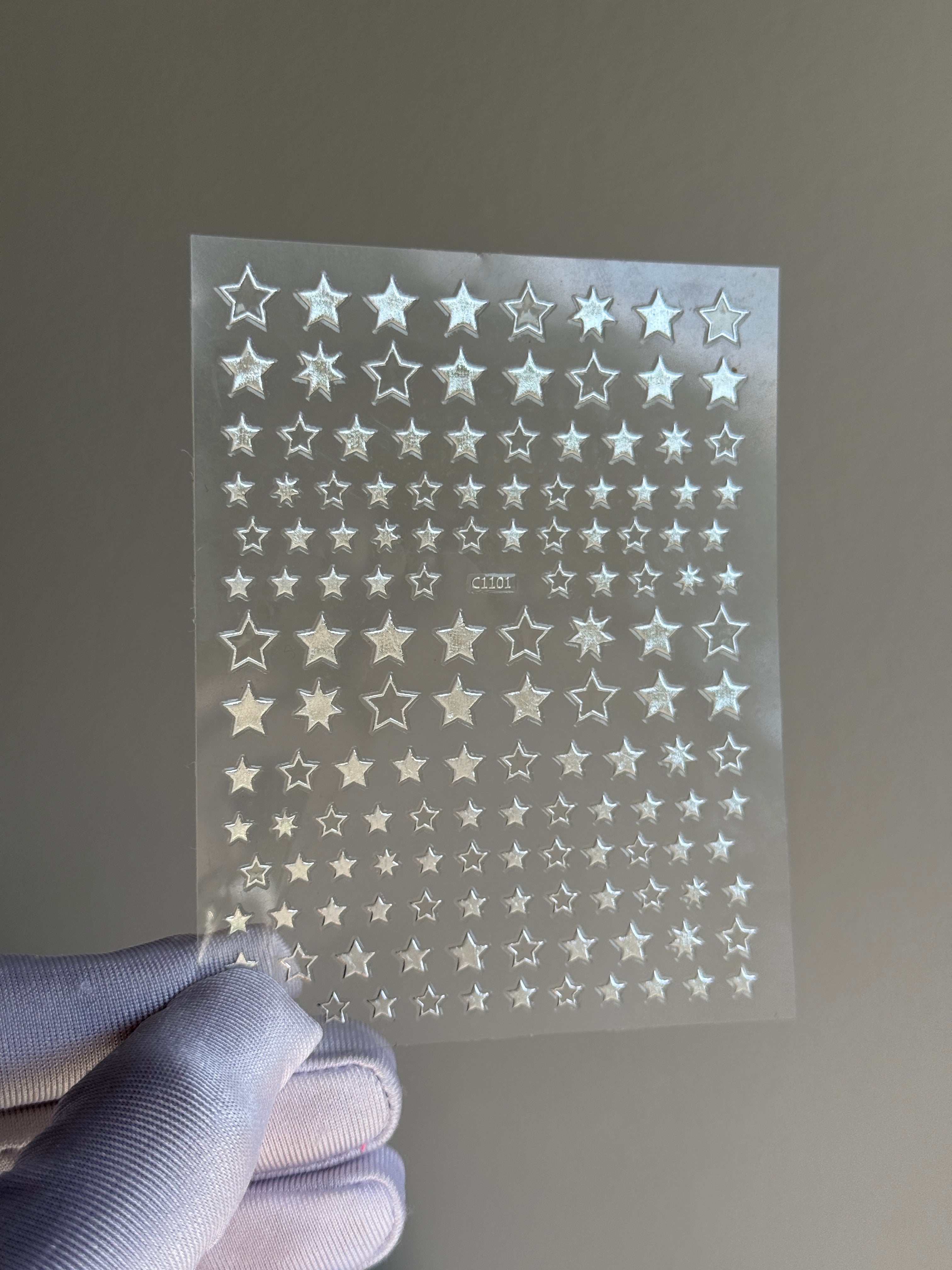 Silver Star Phone Camera Stickers