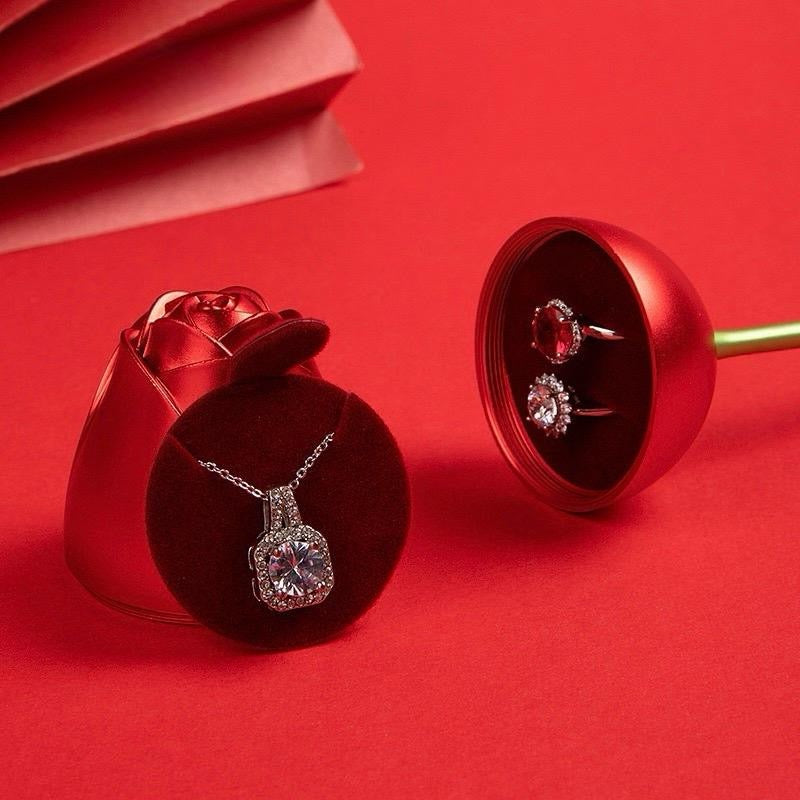 Metal Rose Ring jewelry Box