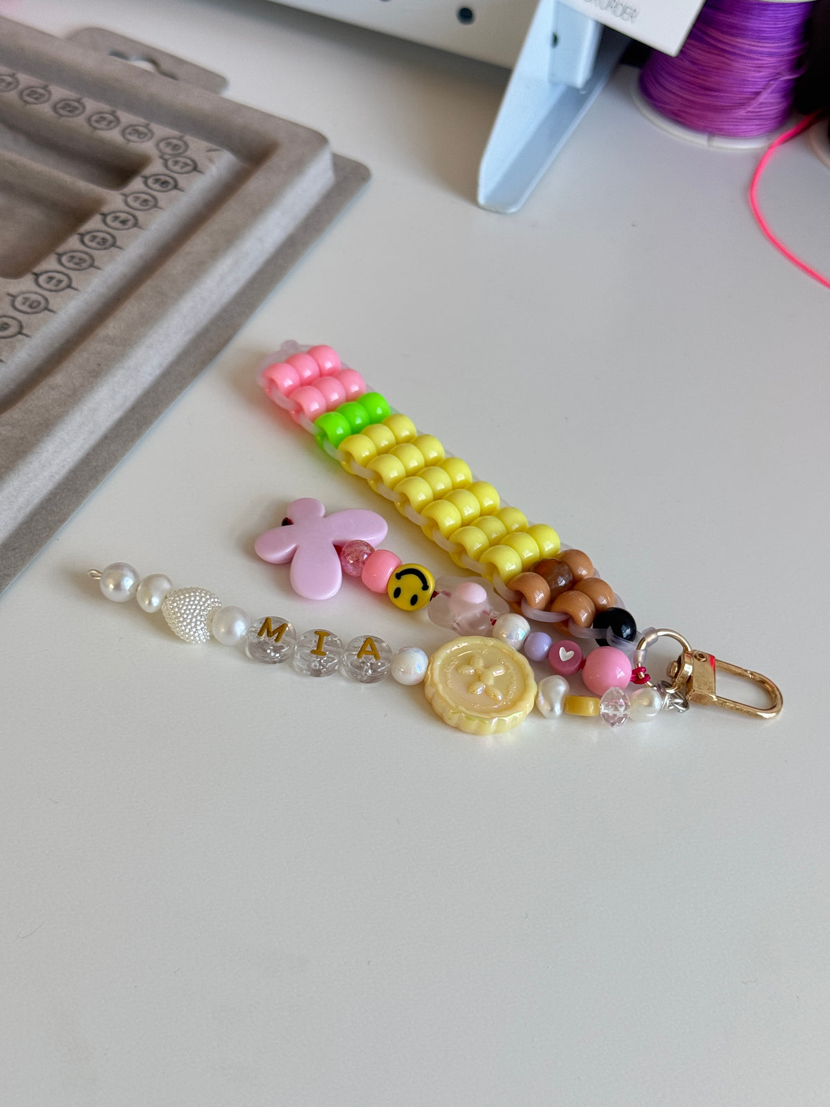 Personalized Beaded Bag Charm