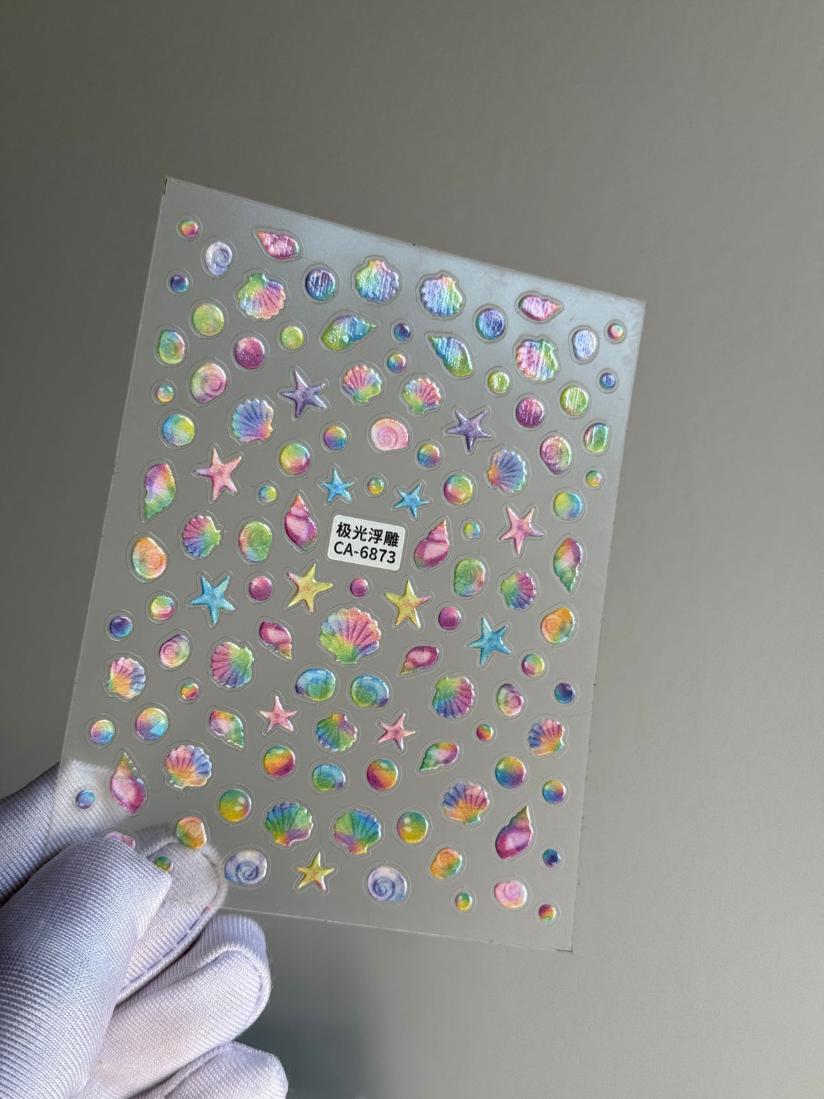 Rainbow Seashell Phone Stickers