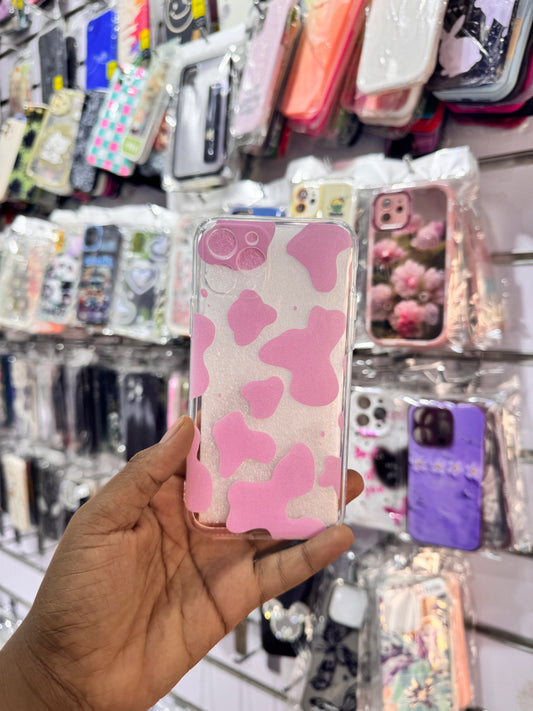 Pink print transperant case for iPhones
