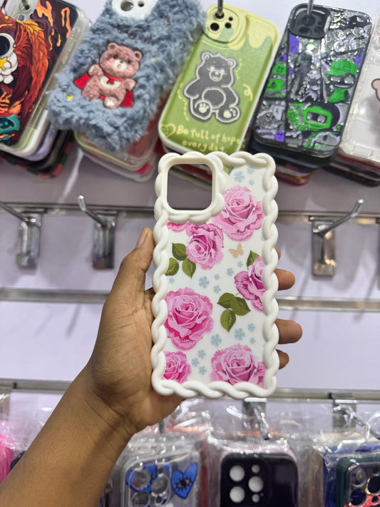 pink roses white Case For IPhones
