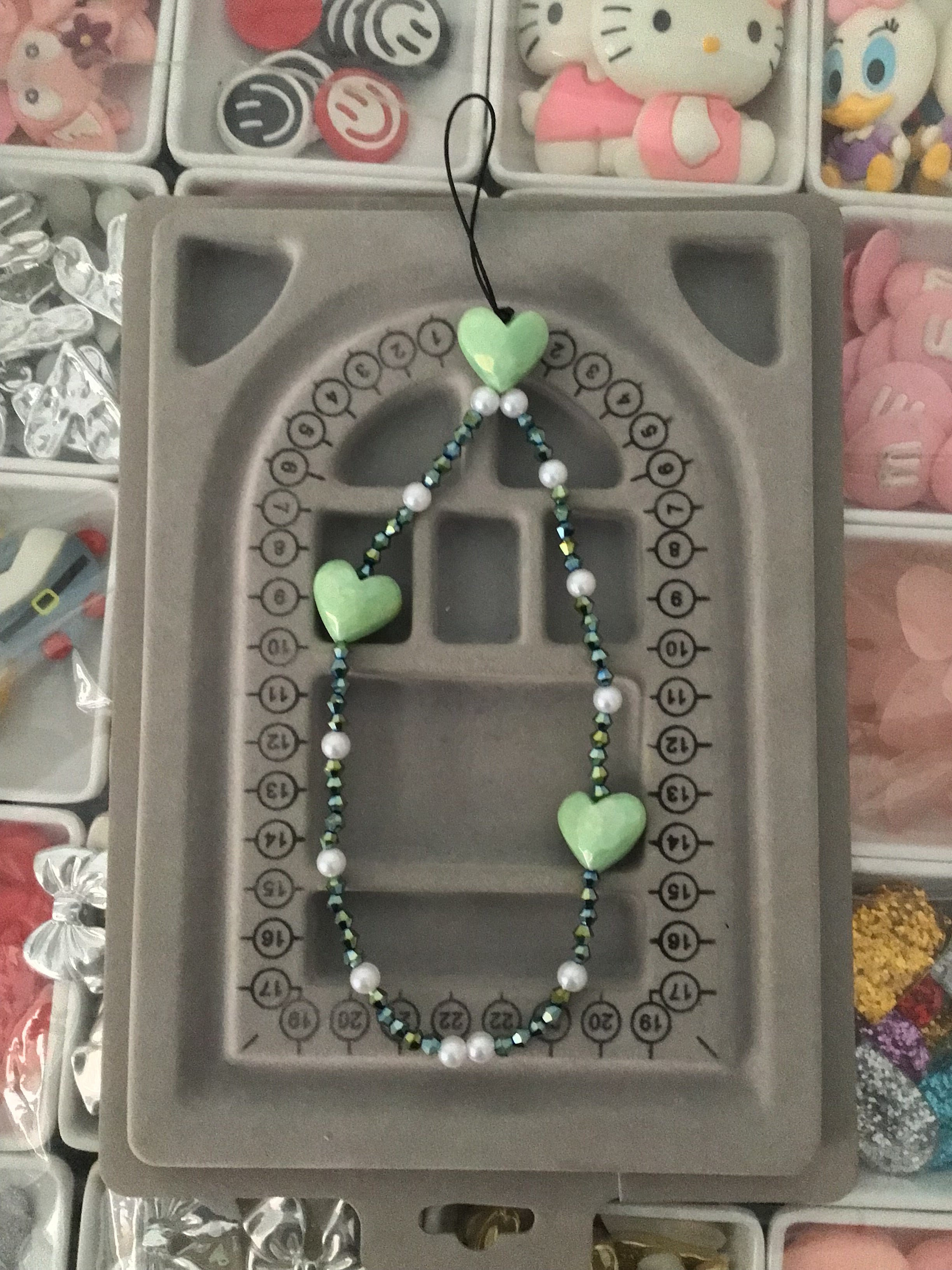 Green Heart Phone Charm