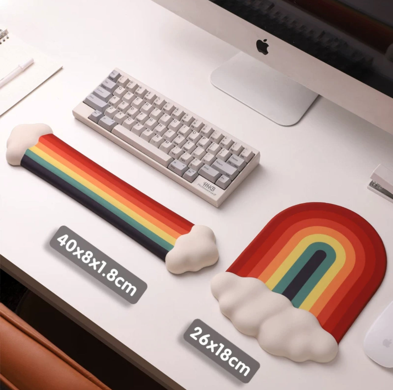 Rainbow Wrist Rest & Mouse Pad Set