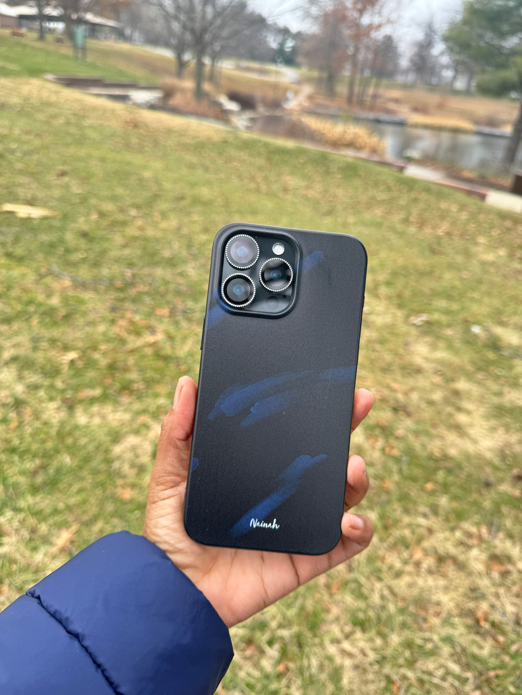 Blue Watercolor Brush Case For iPhones