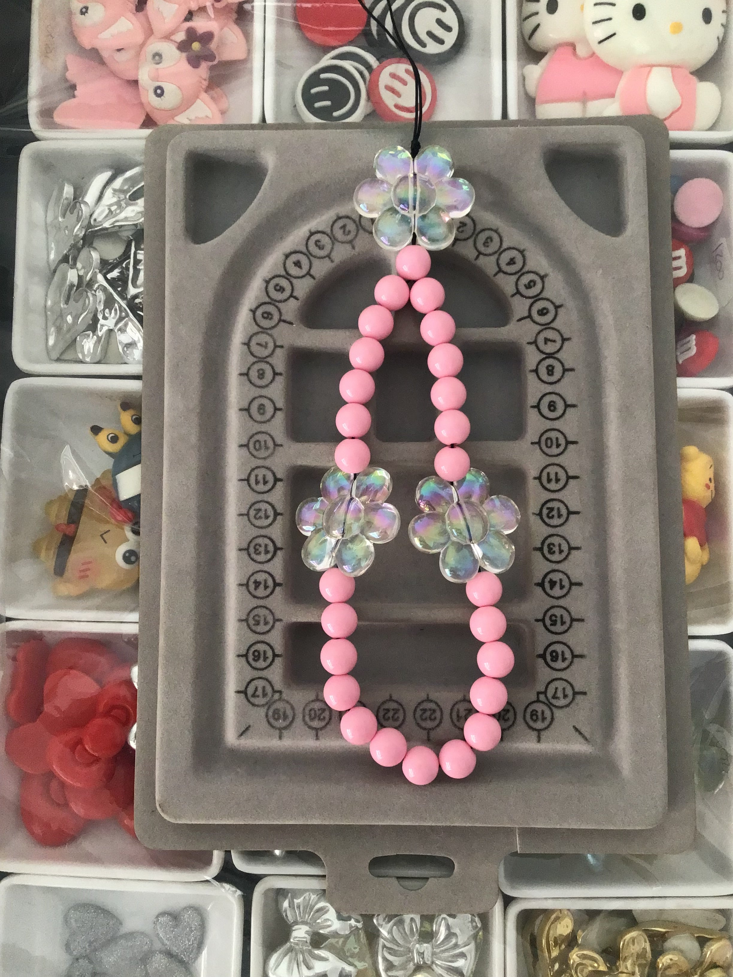 Pink Flower Phone Charm