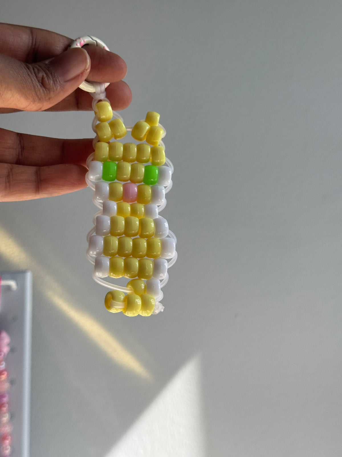 Pony Bead Cat  Keychain