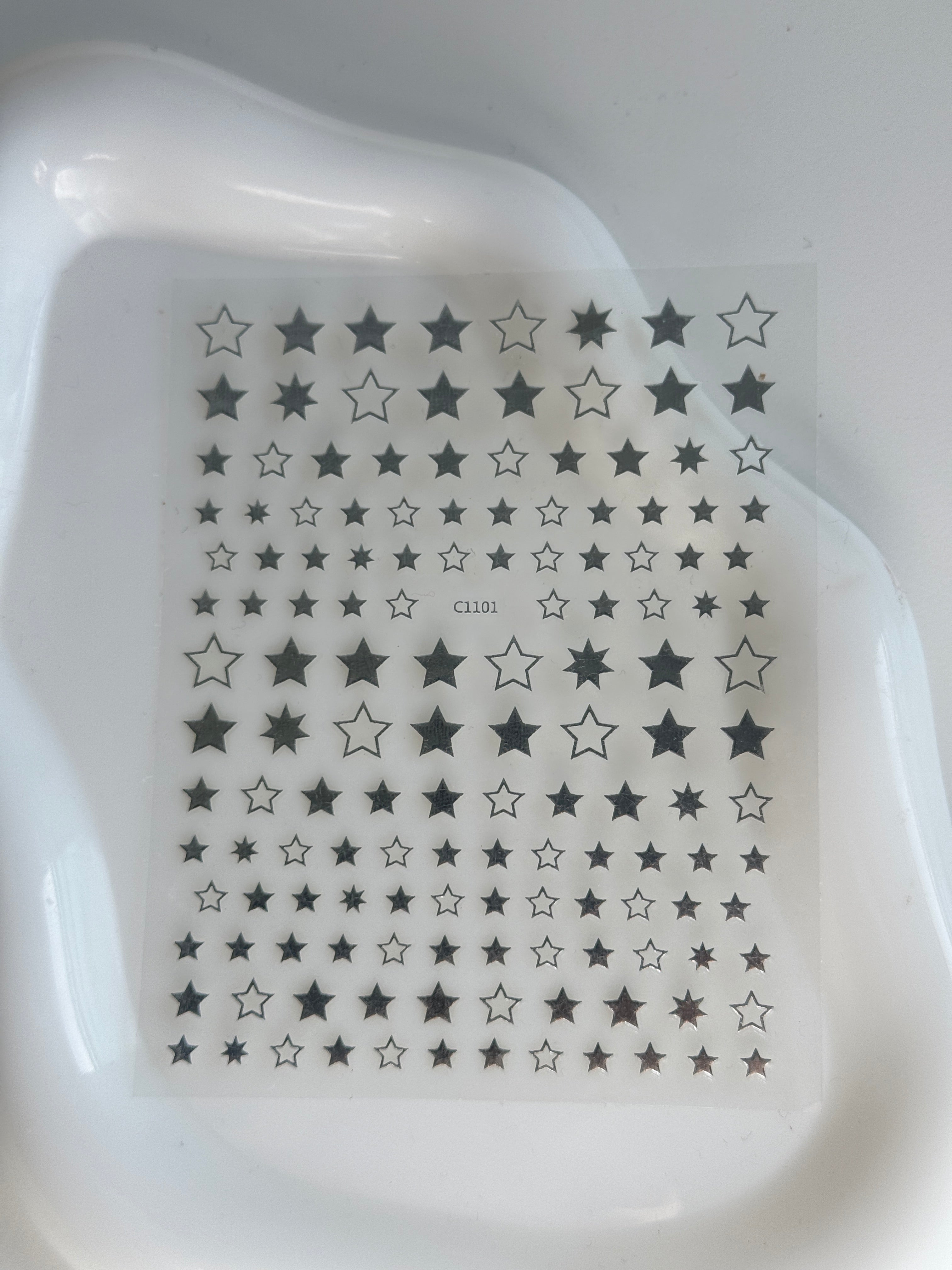 Silver Star Phone Camera Stickers